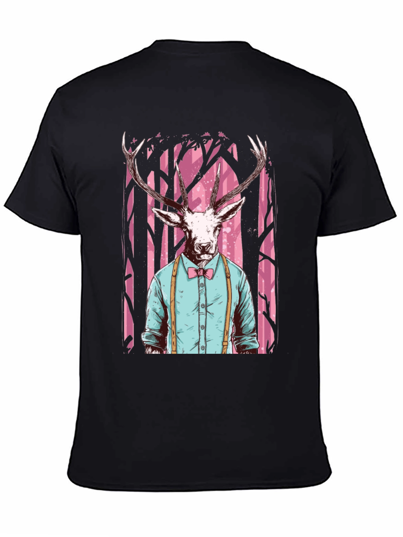 Deer Head Graphic Tee - Unique Animal Print Shirt