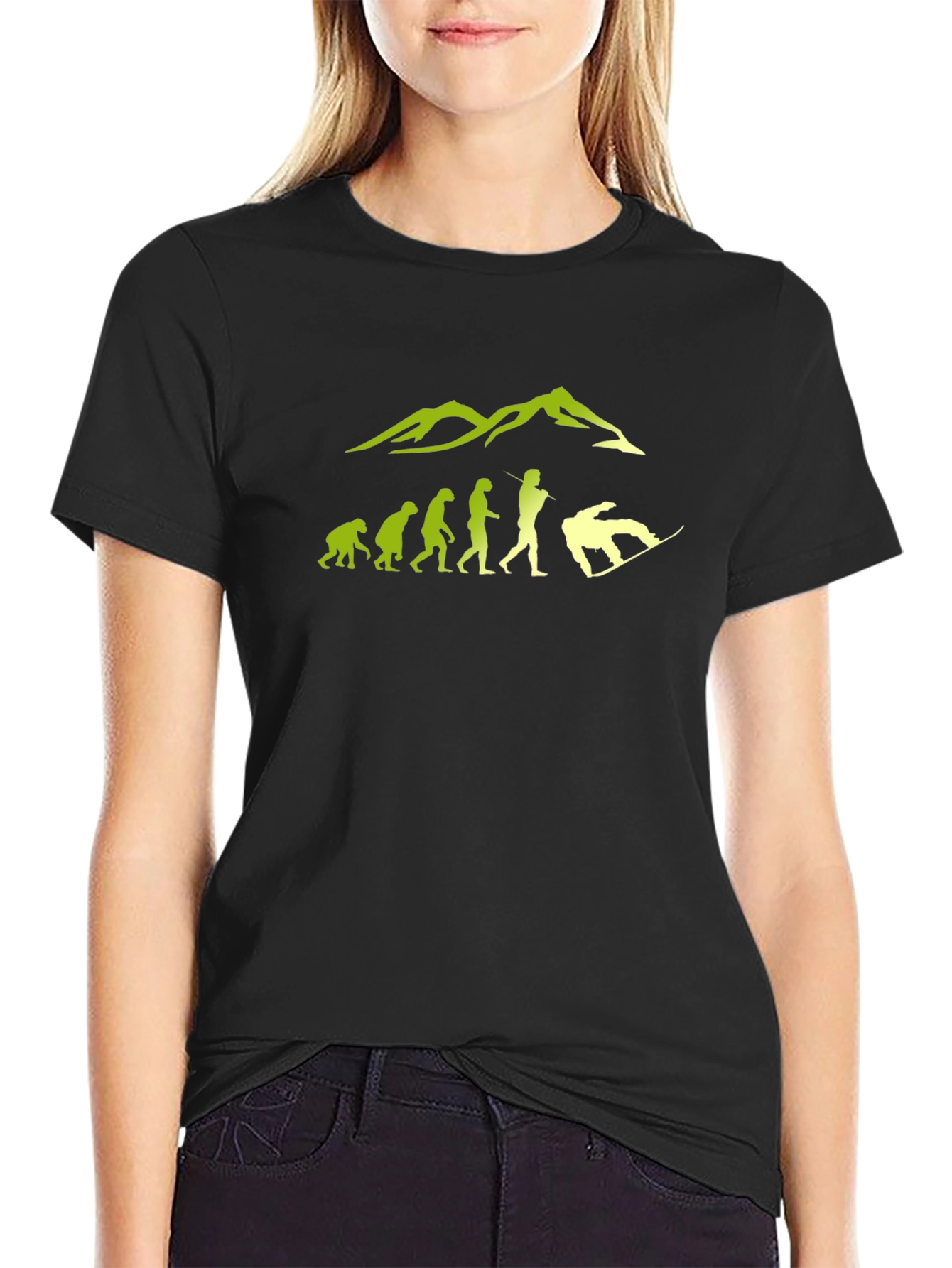 Snowboard Evolution T-Shirt - Black Graphic Tee