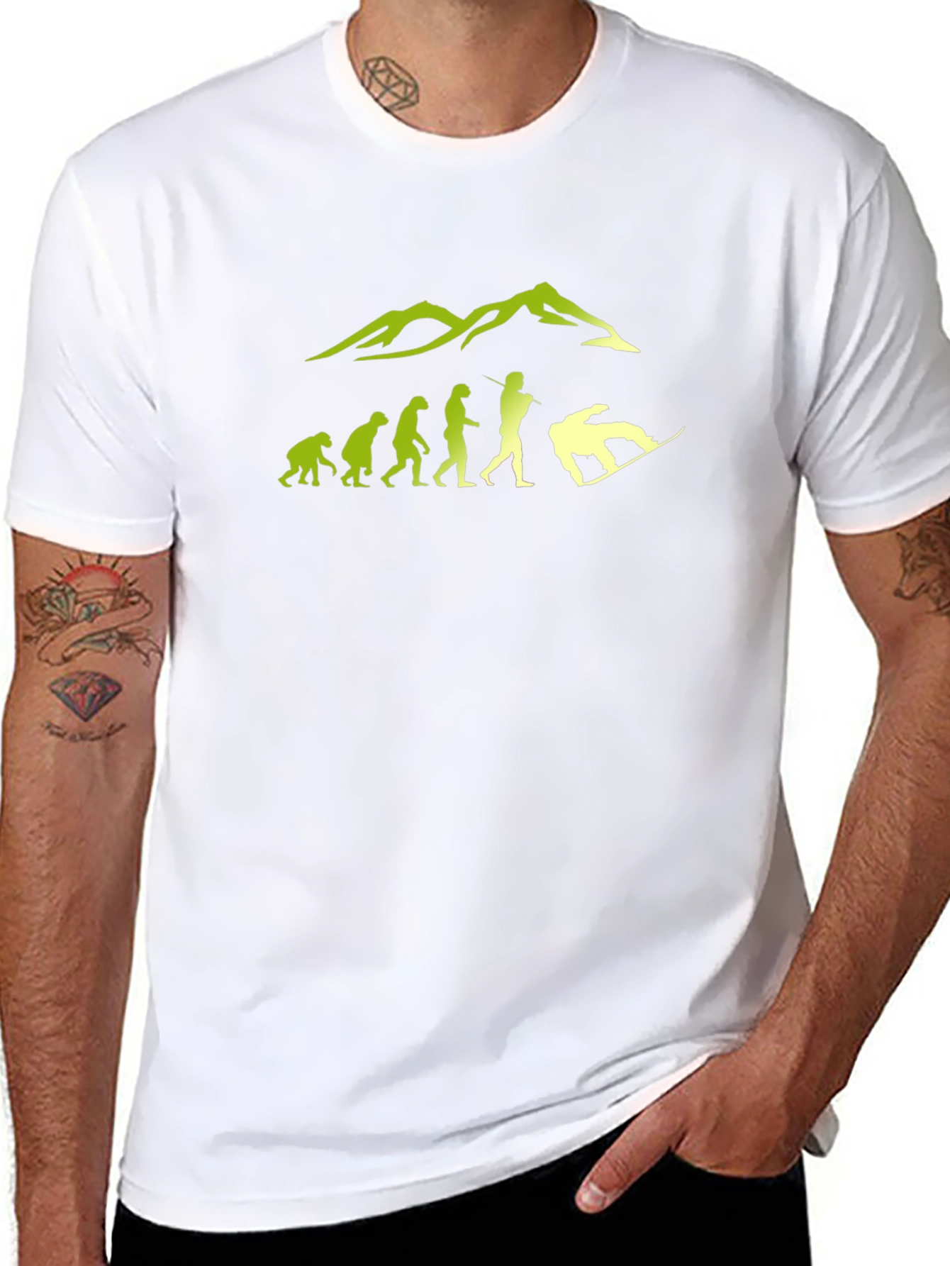 Snowboard Evolution T-Shirt - Black Graphic Tee
