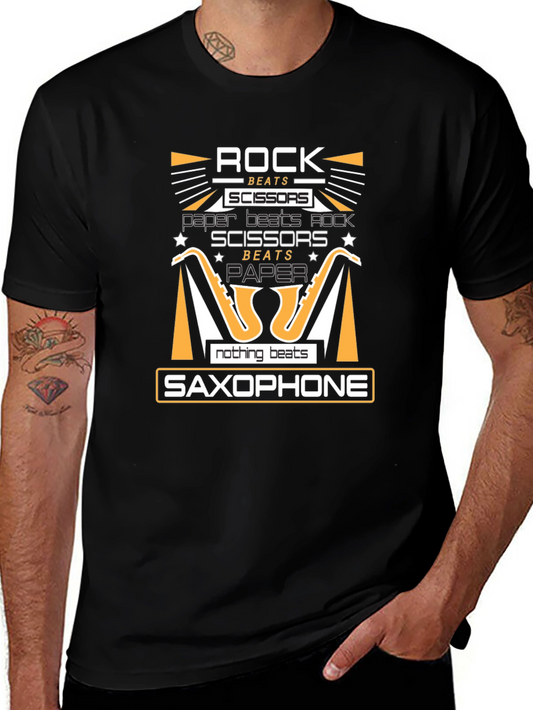 Rock Paper Scissors Saxophone Graphic Tee