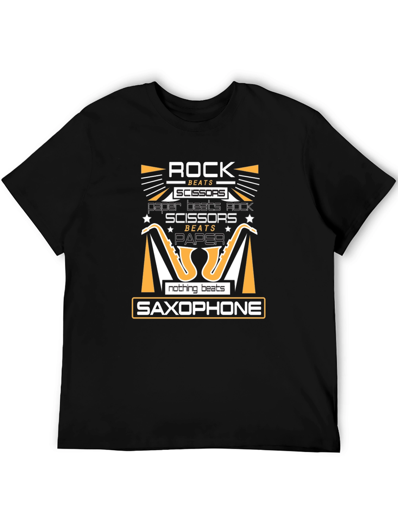Rock Paper Scissors Saxophone Graphic Tee
