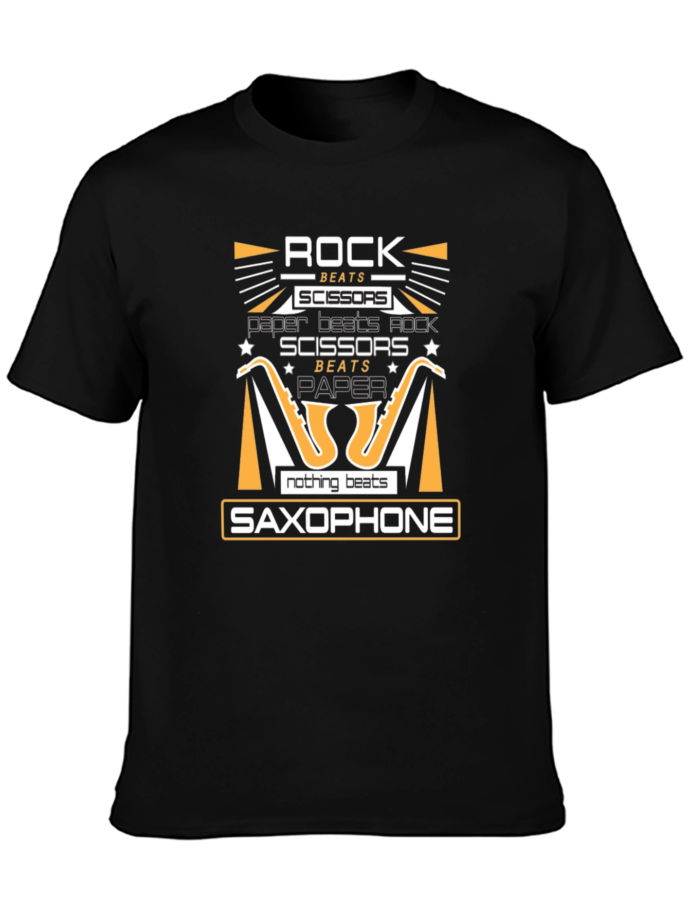 Rock Paper Scissors Saxophone Graphic Tee