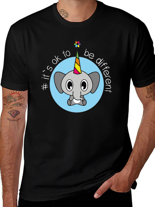 Its Ok to be Different - Elephant Unicorn Graphic T-Shirt