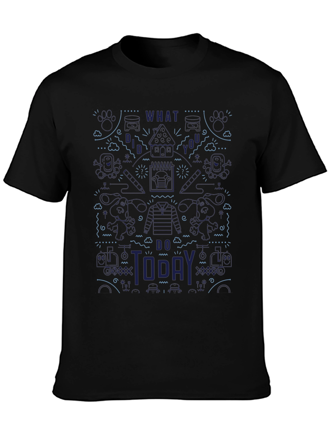 What Did You Do Today? Black Graphic Tee