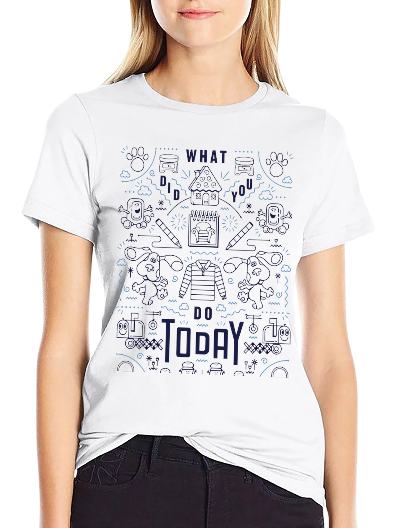 What Did You Do Today? Black Graphic Tee