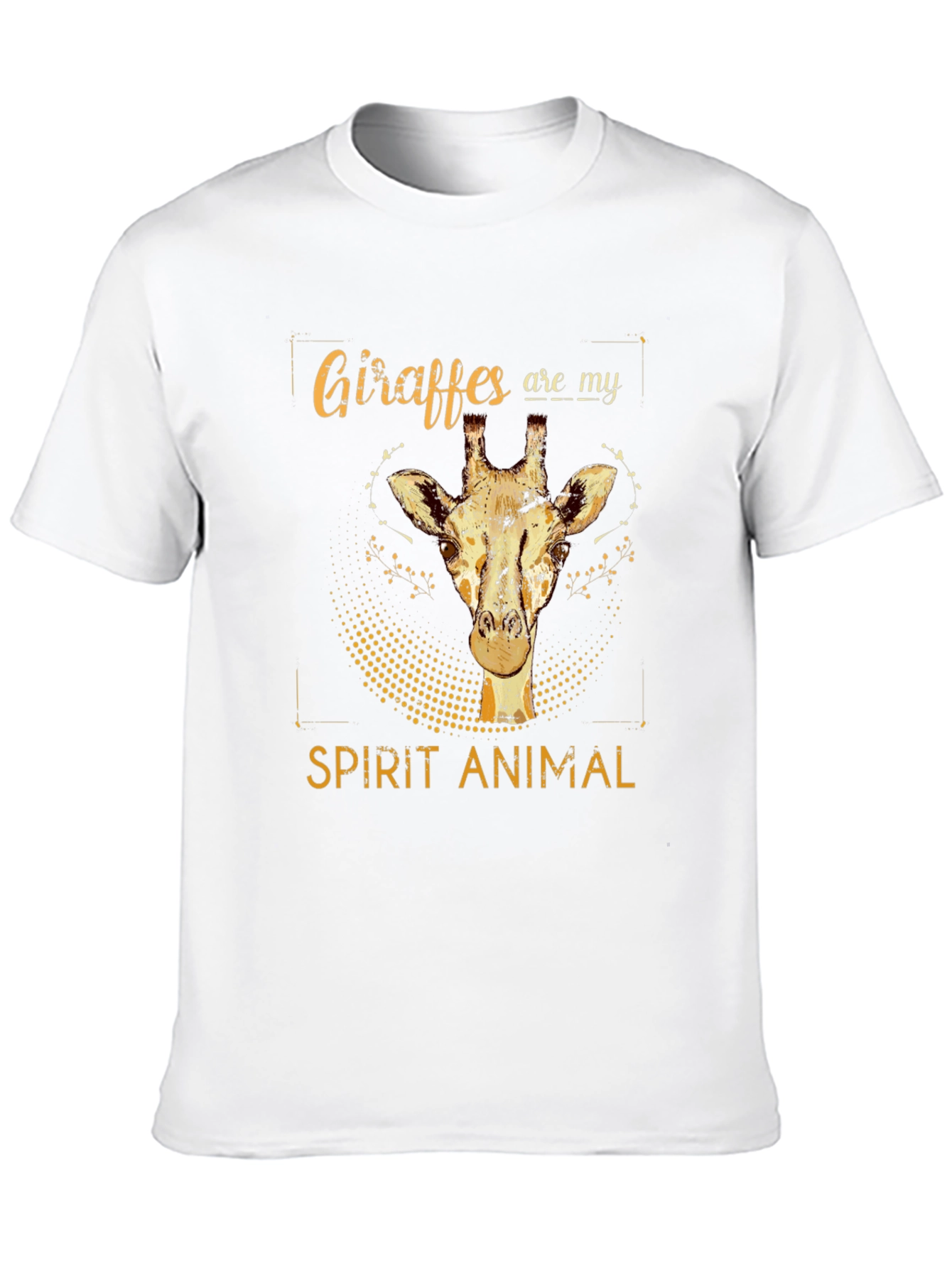 Giraffe Spirit Animal Graphic Tee - Black Cotton T-Shirt