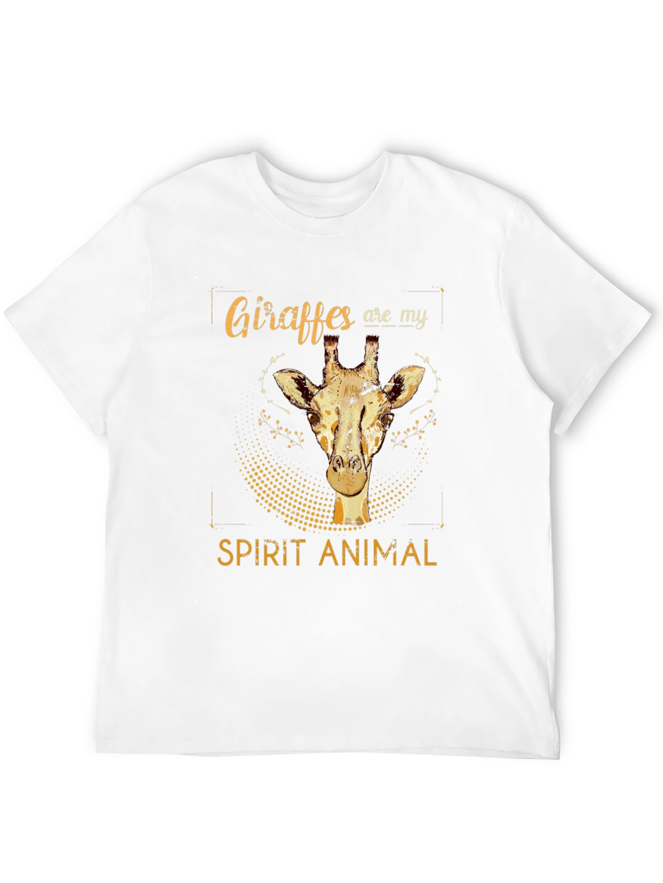 Giraffe Spirit Animal Graphic Tee - Black Cotton T-Shirt