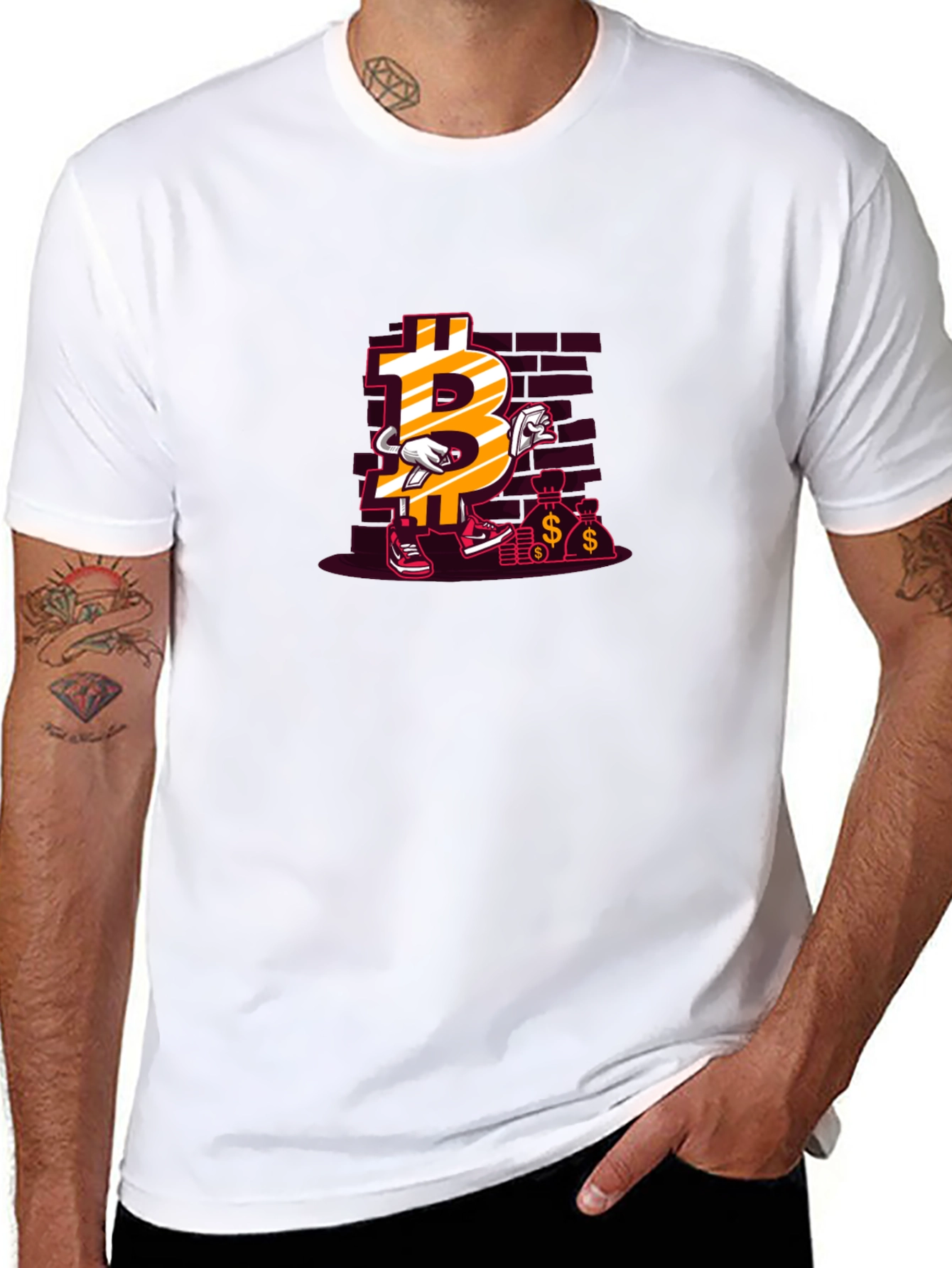 Bitcoin Cartoon Black T-shirt