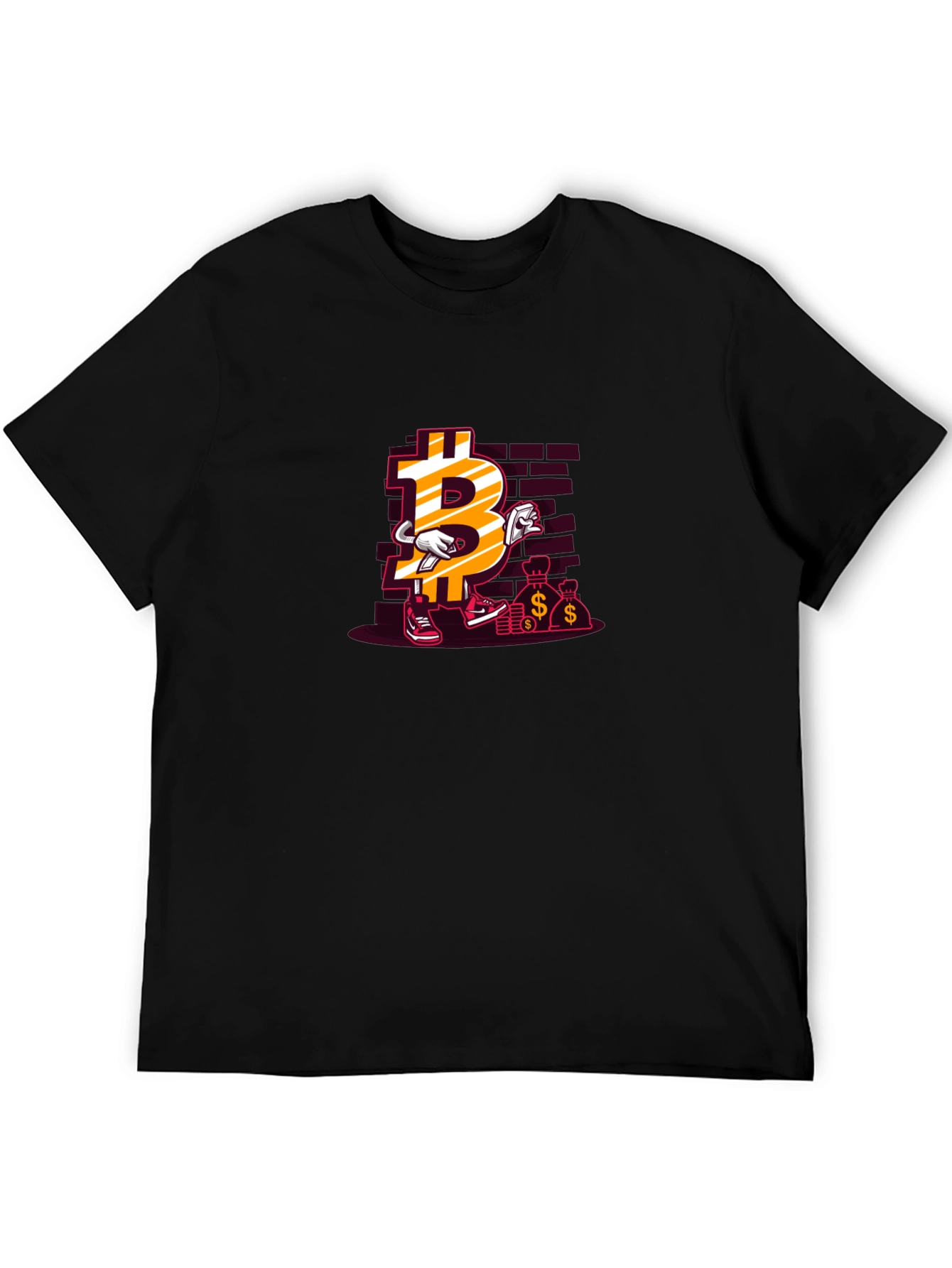 Bitcoin Cartoon Black T-shirt