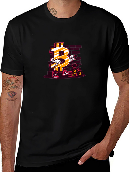 Bitcoin Cartoon Black T-shirt