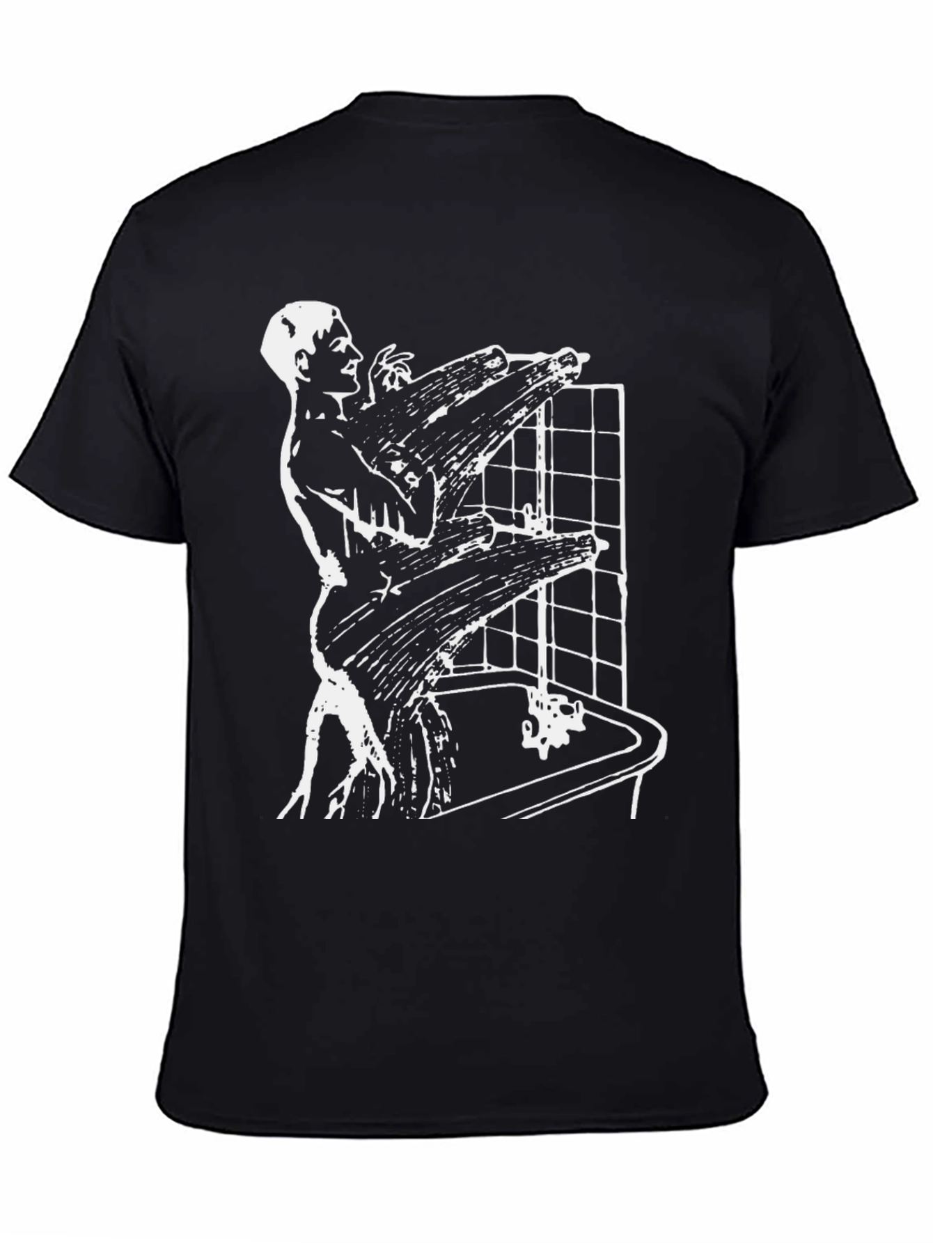 Abstract Shower Scene Black T-Shirt