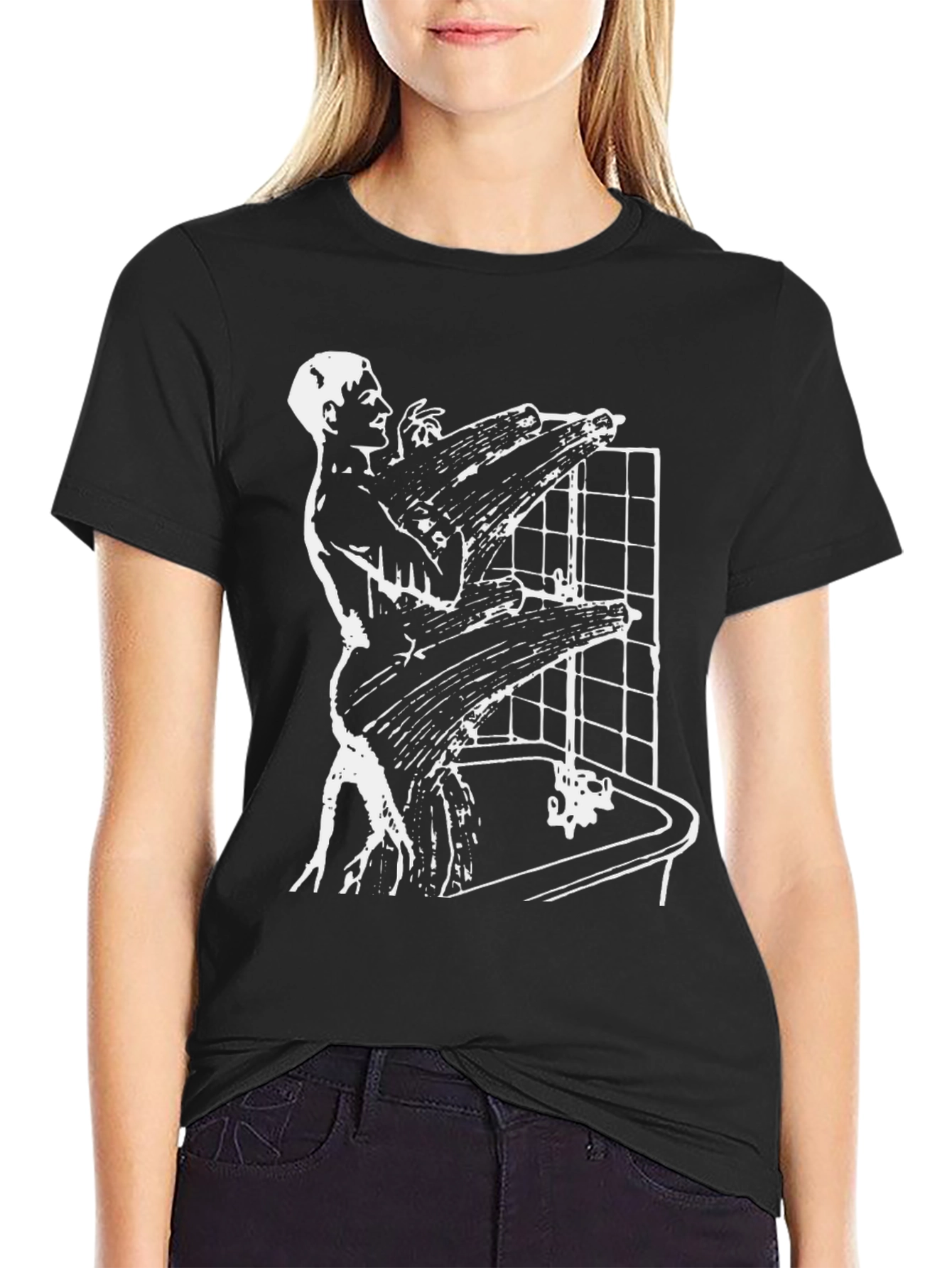 Abstract Shower Scene Black T-Shirt