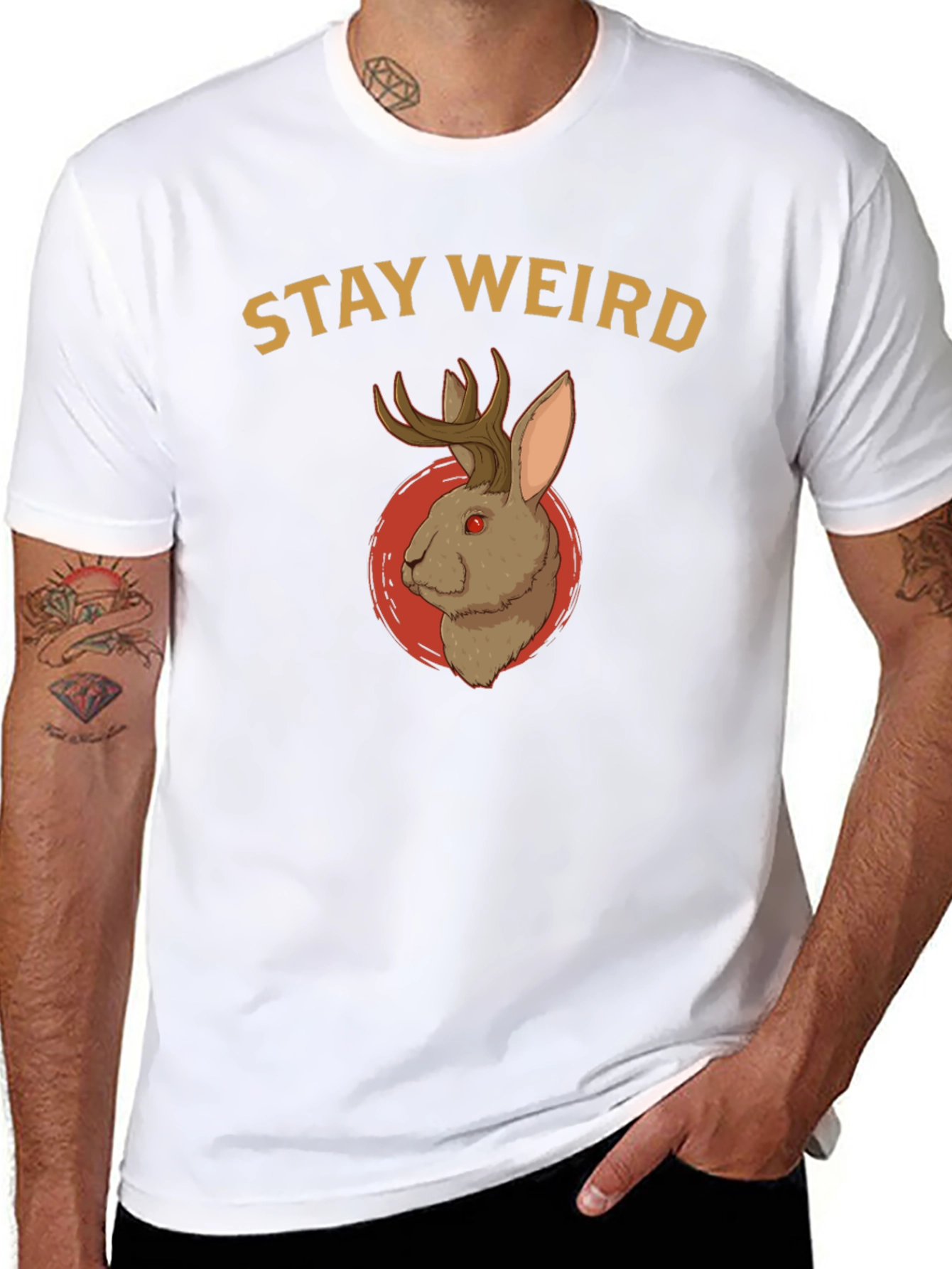 Stay Weird Jackalope T-Shirt - Novelty Graphic Tee