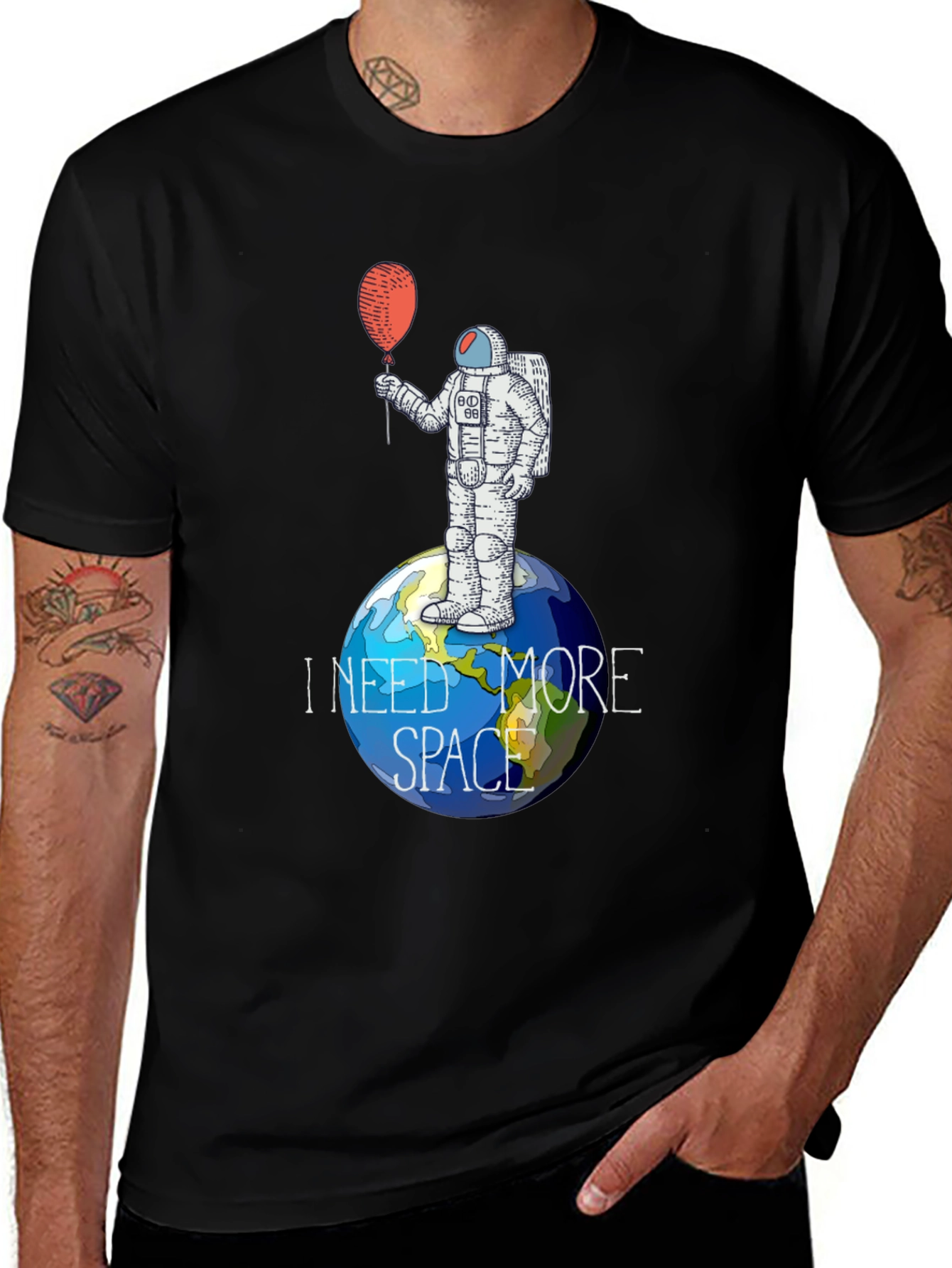 I Need More Space Astronaut Graphic T-Shirt
