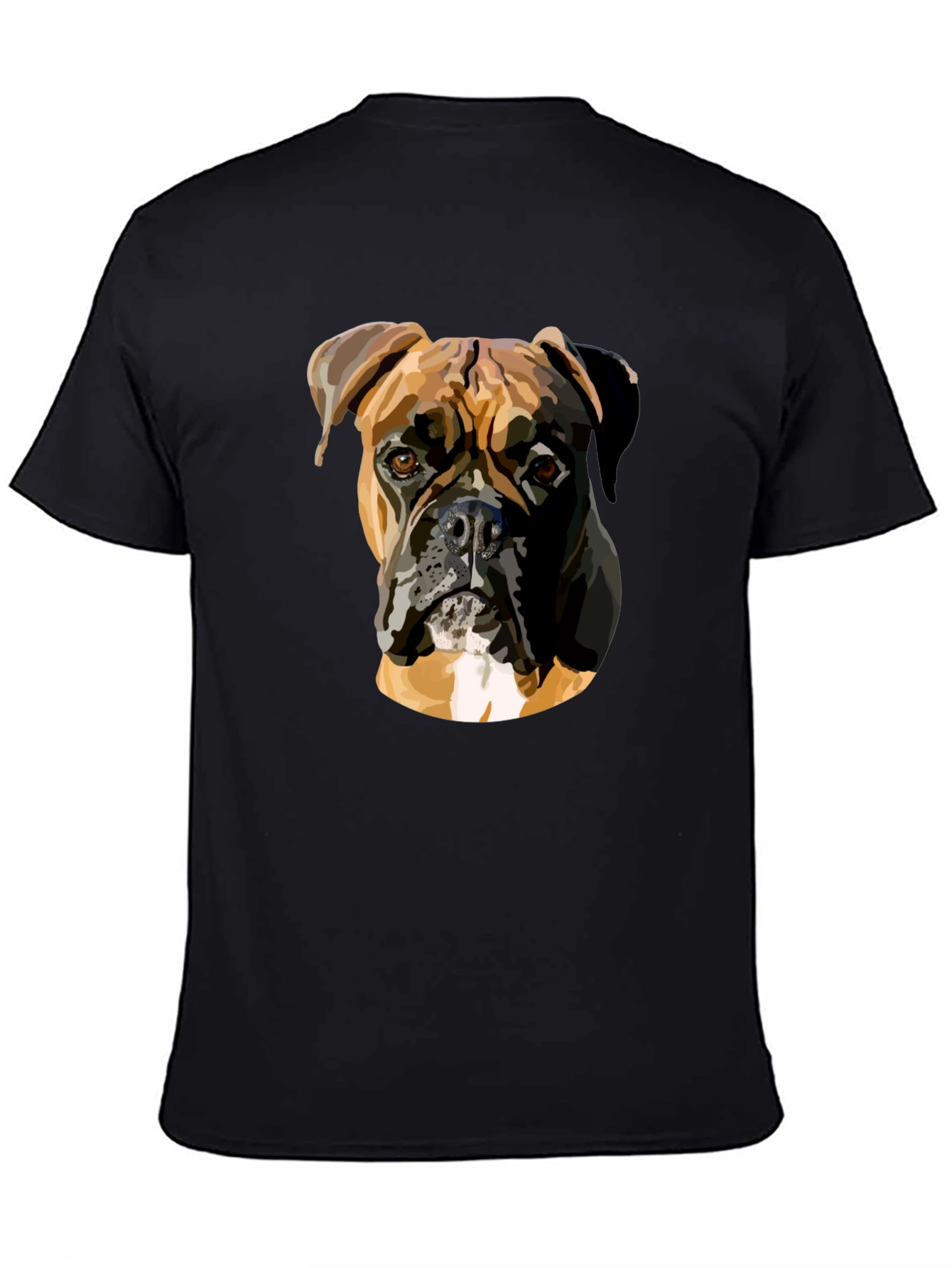 Boxer Dog Graphic Print Black T-Shirt