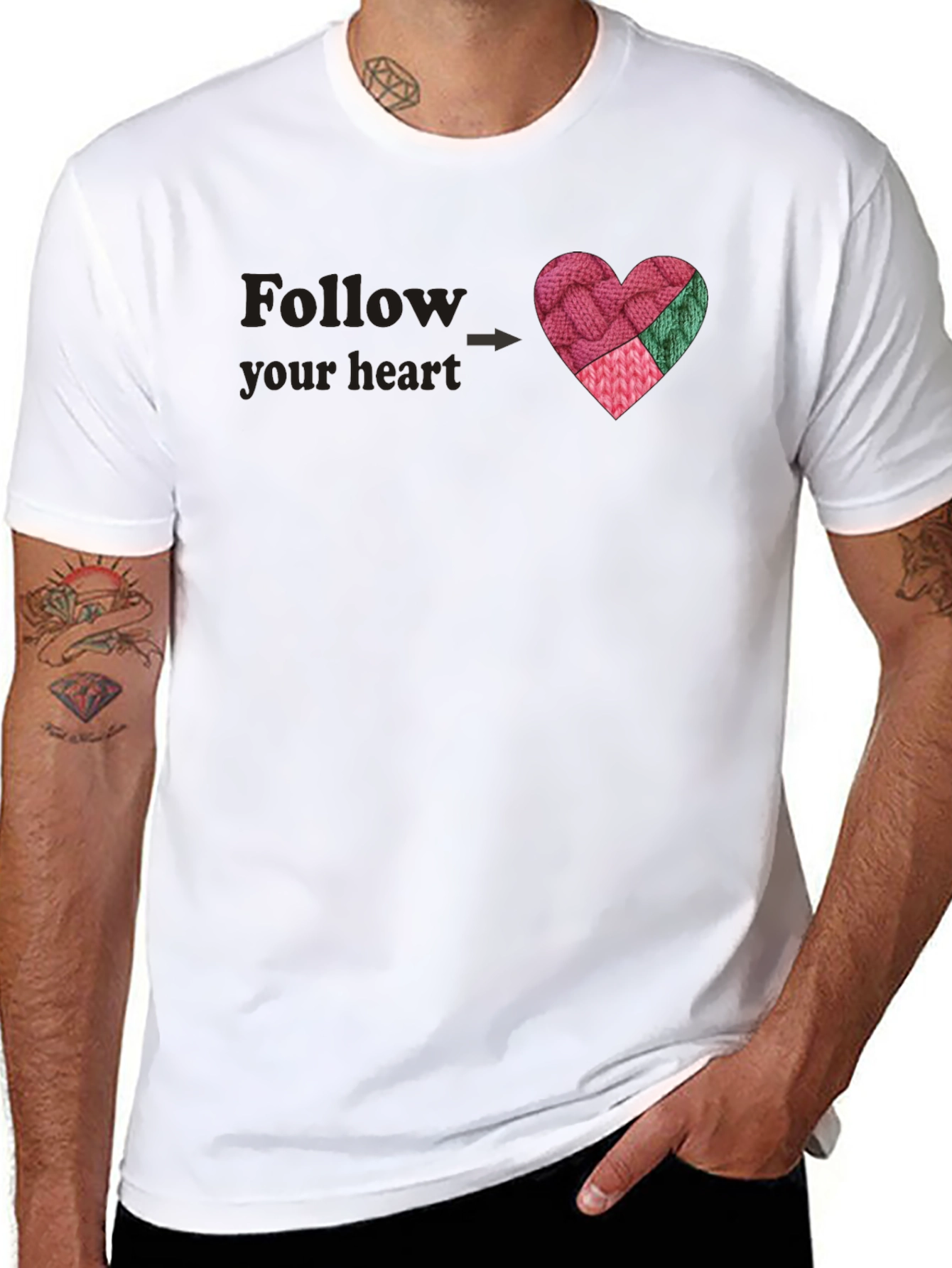 Follow Your Heart Knit Heart T-Shirt