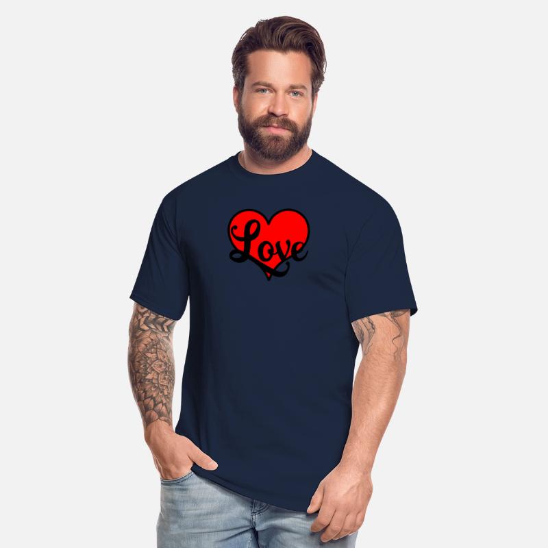 Red heart with decorative letters text 'Love'