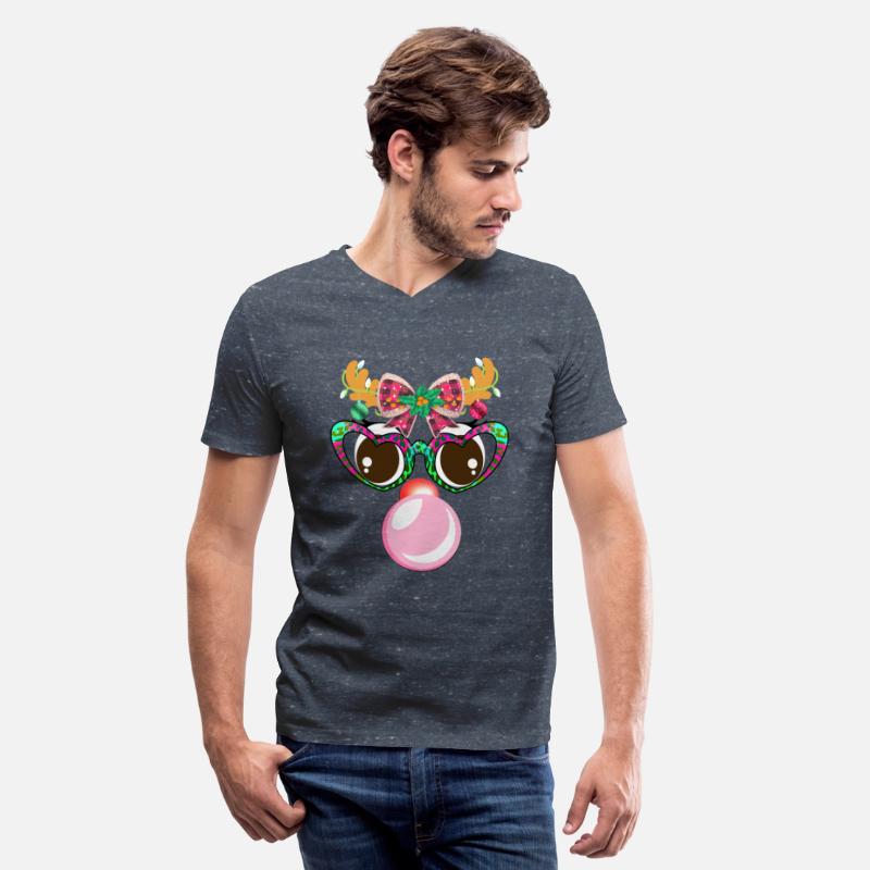 Reindeer face Blowing Bubble coquette bow Xmas