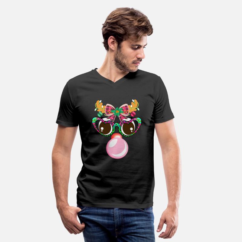 Reindeer face Blowing Bubble coquette bow Xmas