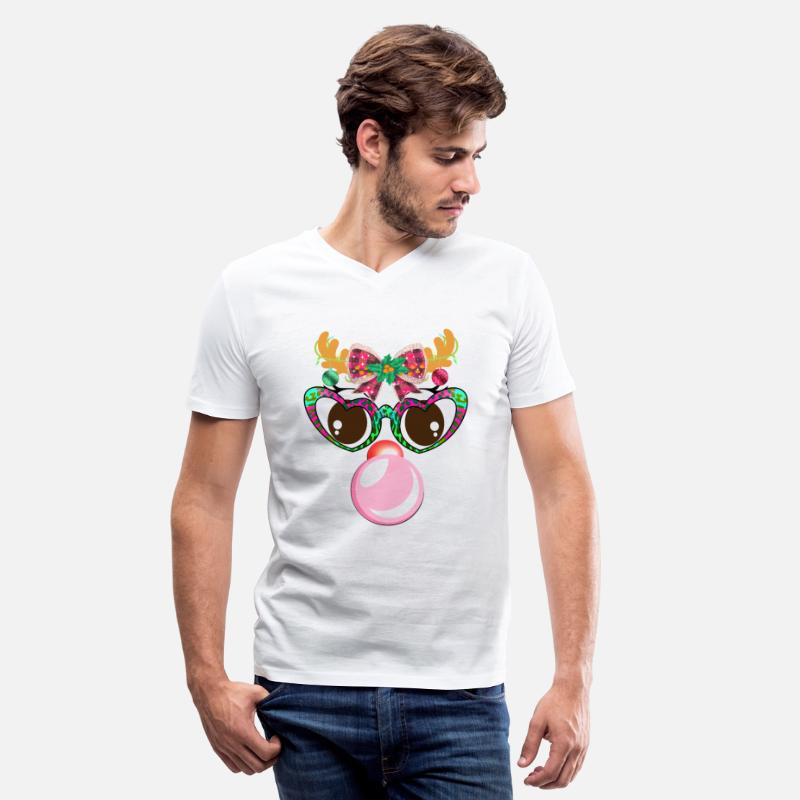 Reindeer face Blowing Bubble coquette bow Xmas