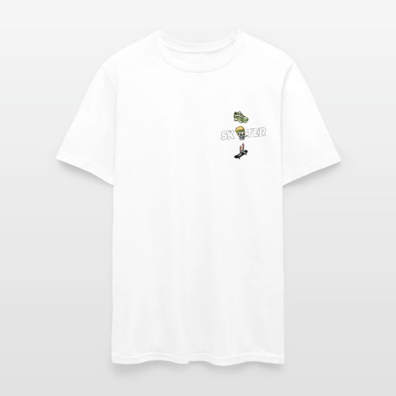 Retro Skull Skate Board Old Fashion T-Shirt