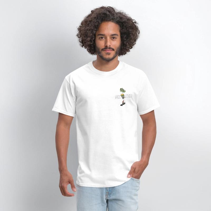 Retro Skull Skate Board Old Fashion T-Shirt