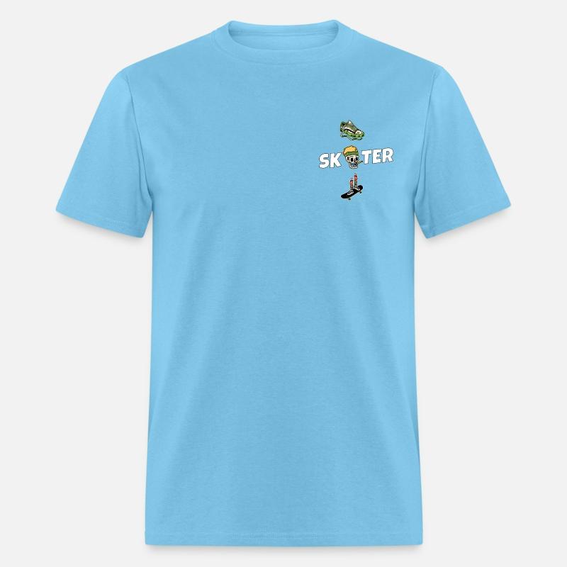 Retro Skull Skate Board Old Fashion T-Shirt