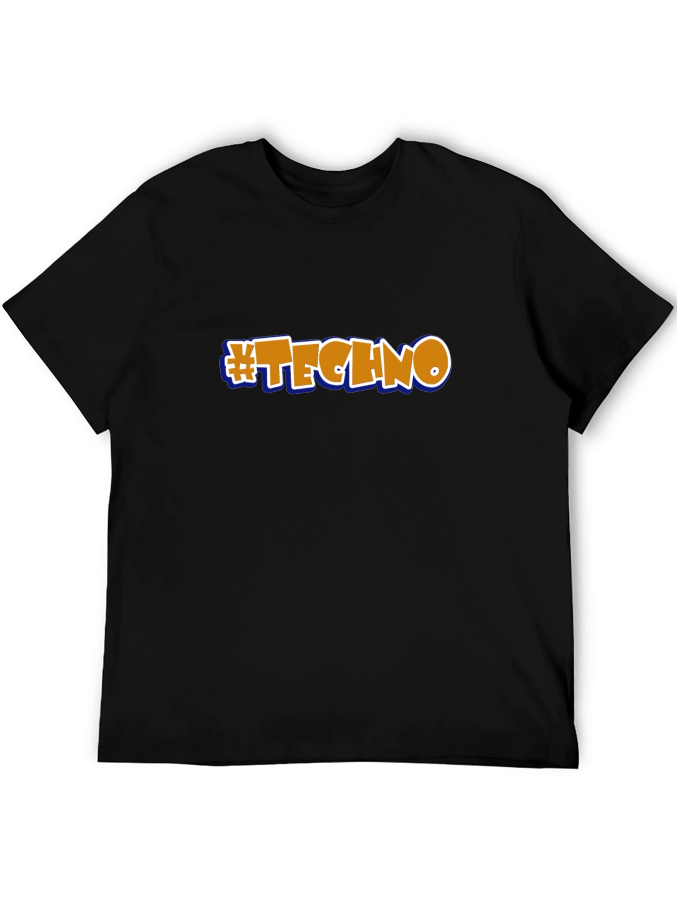 Techno Graphic T-Shirt - Black Crew Neck Tee