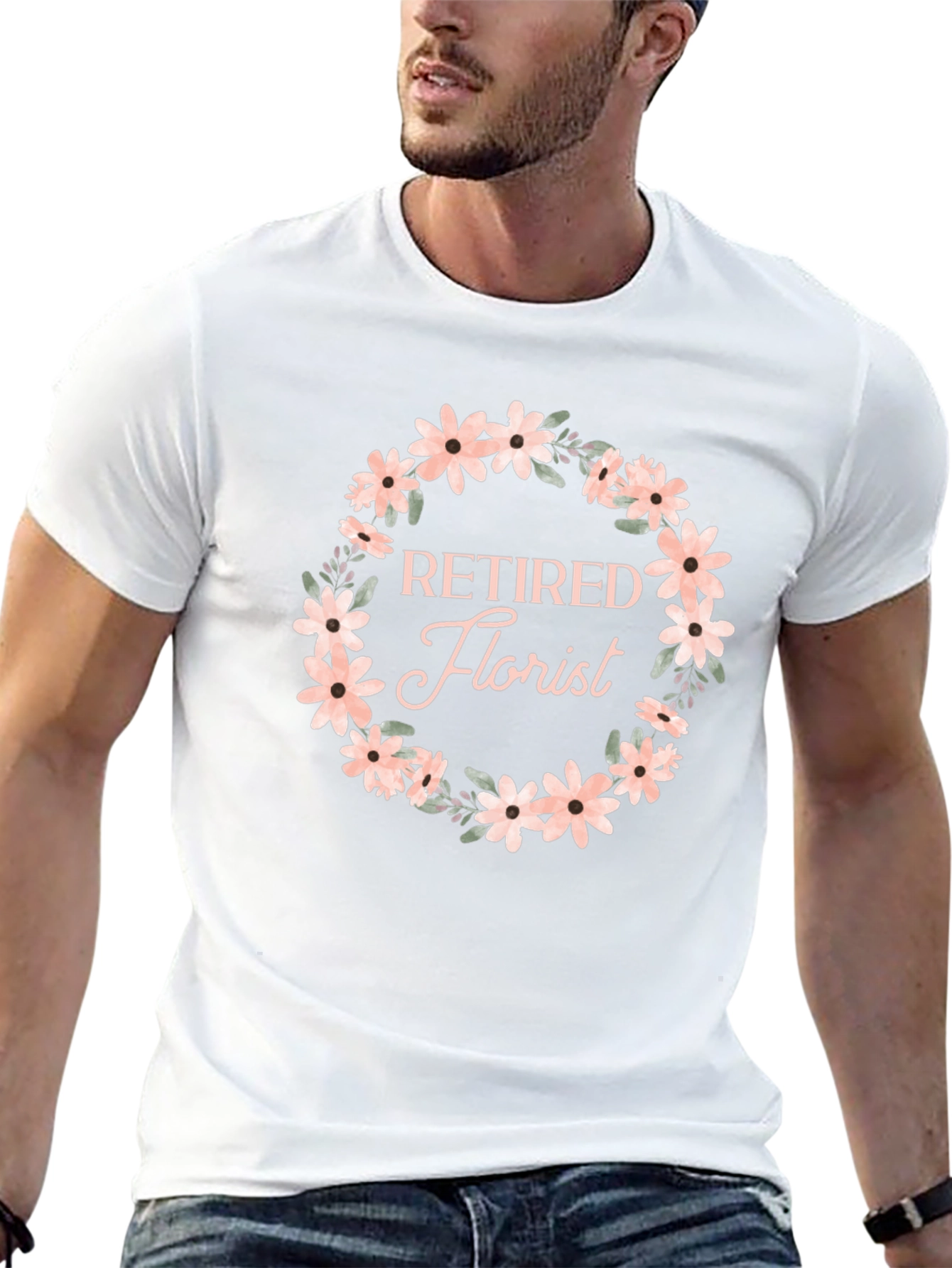 Retired Florist Floral Wreath T-Shirt