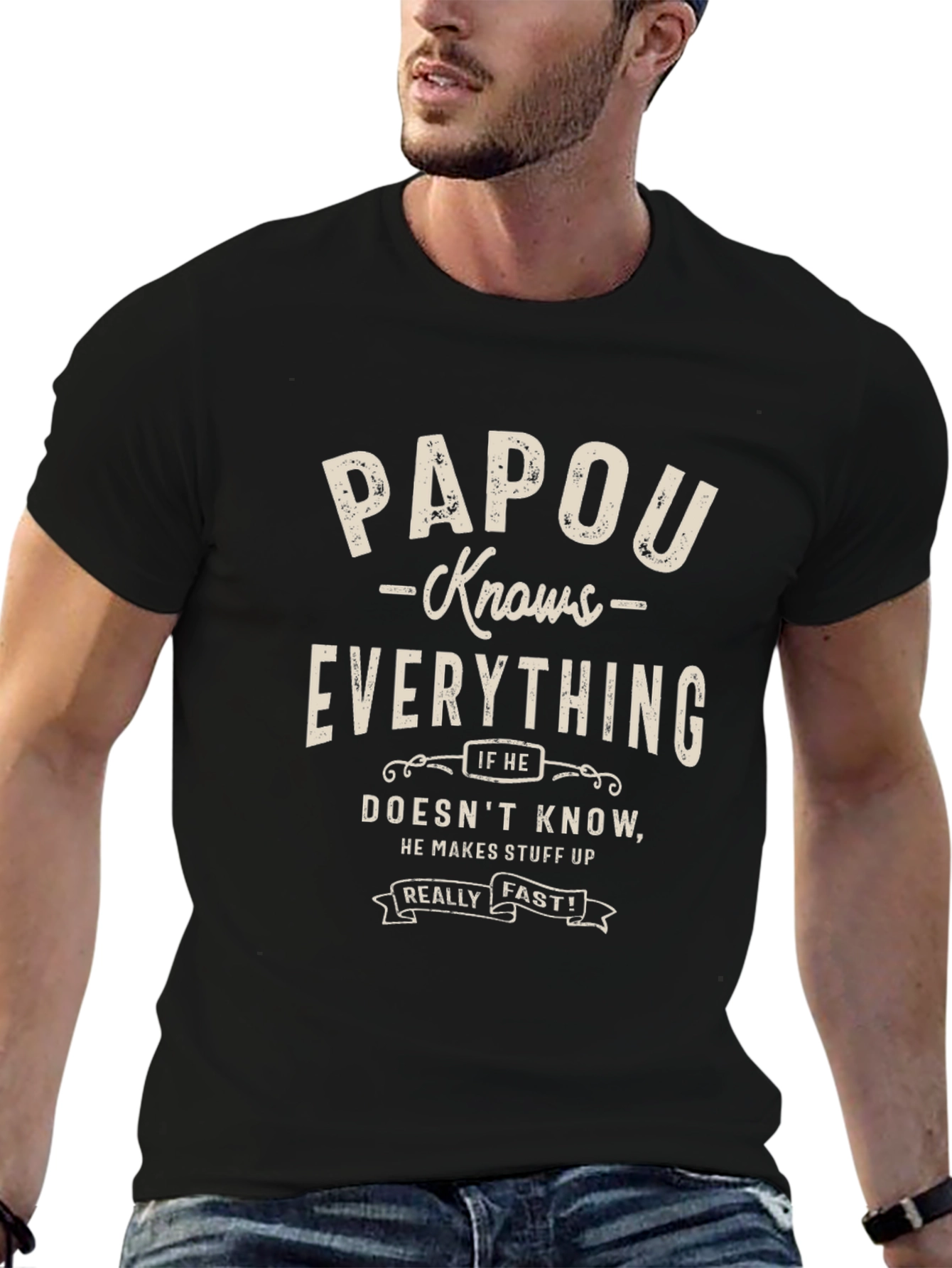 Papou Knows Everything Graphic Tee
