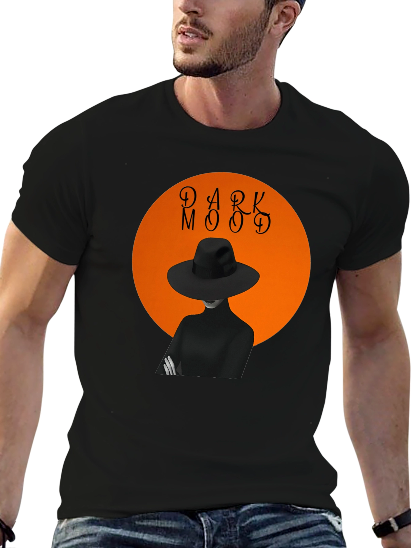 Dark Mood Graphic Tee - Black T-Shirt