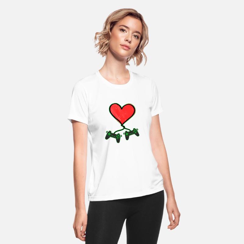 Romantic Video Gamer Heart Controller Funny