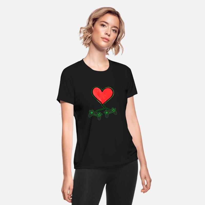 Romantic Video Gamer Heart Controller Funny