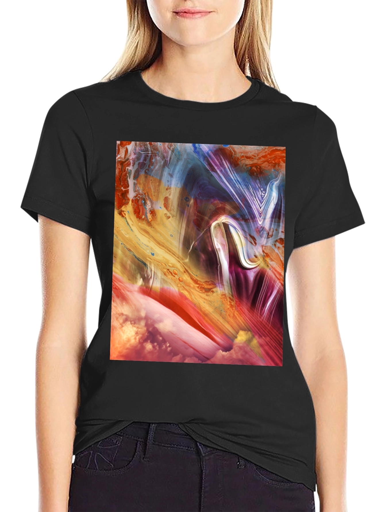 Abstract Art Black T-Shirt - Modern Style