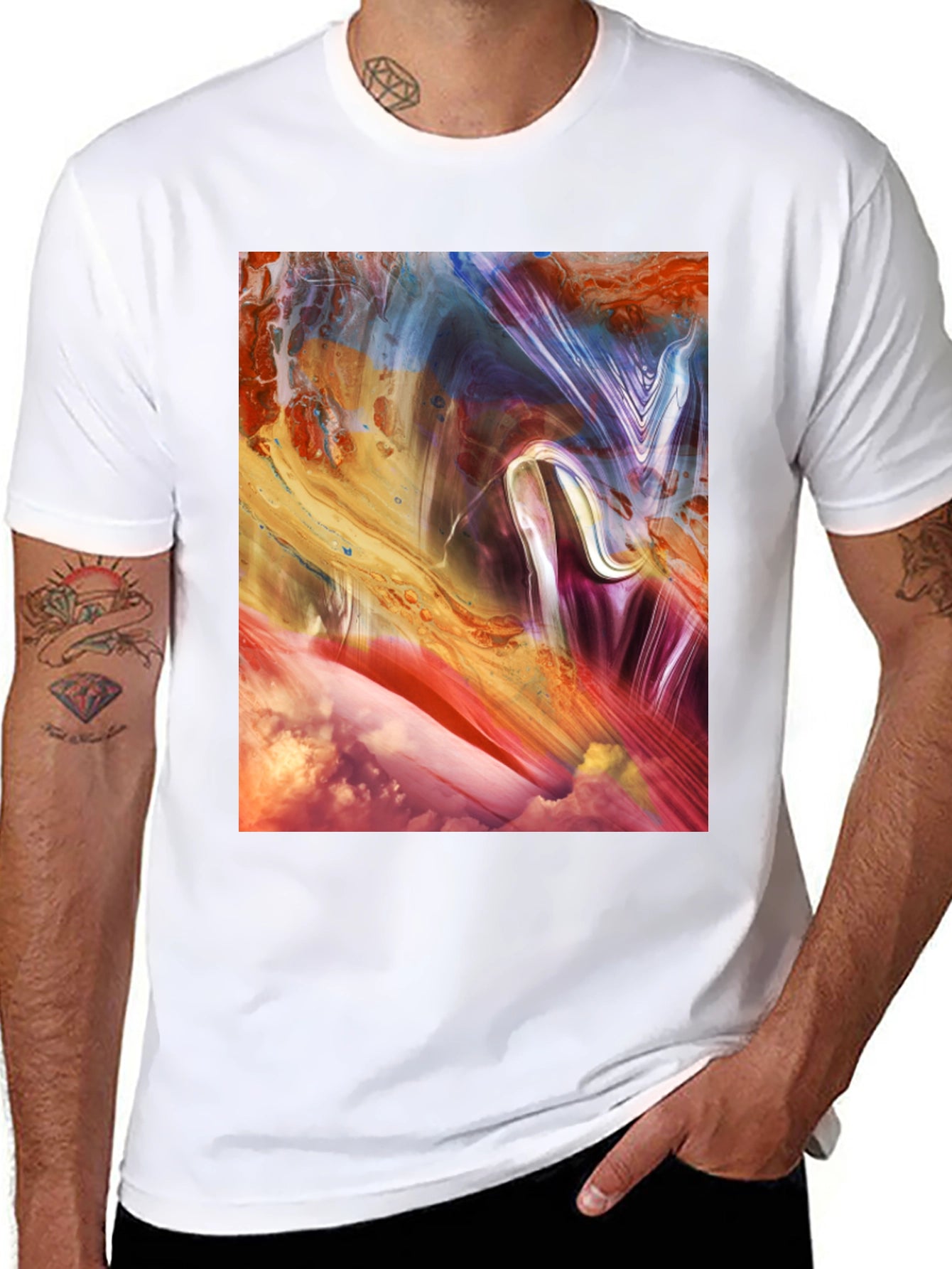 Abstract Art Black T-Shirt - Modern Style
