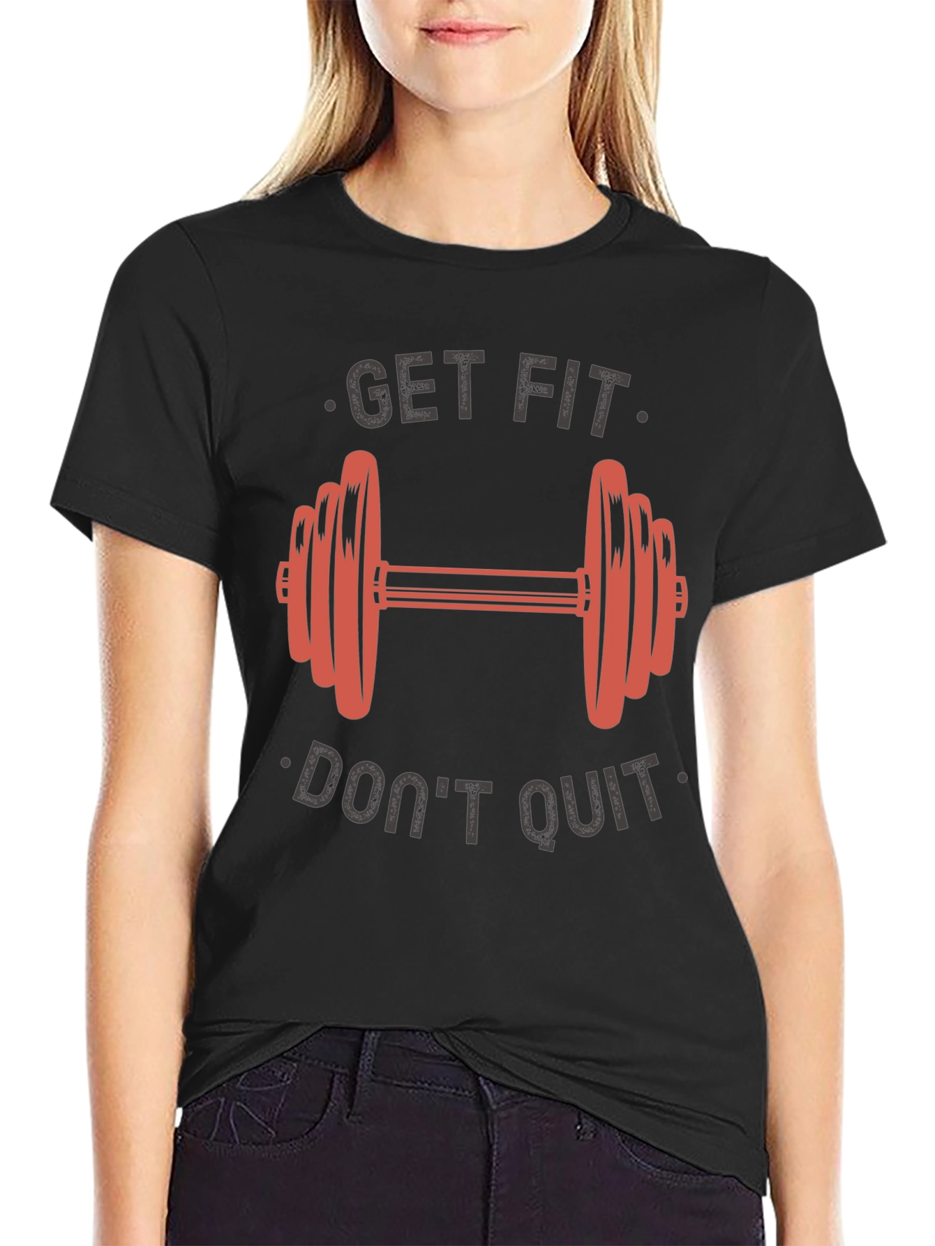 Get Fit Dont Quit Graphic T-Shirt - Gym Motivation