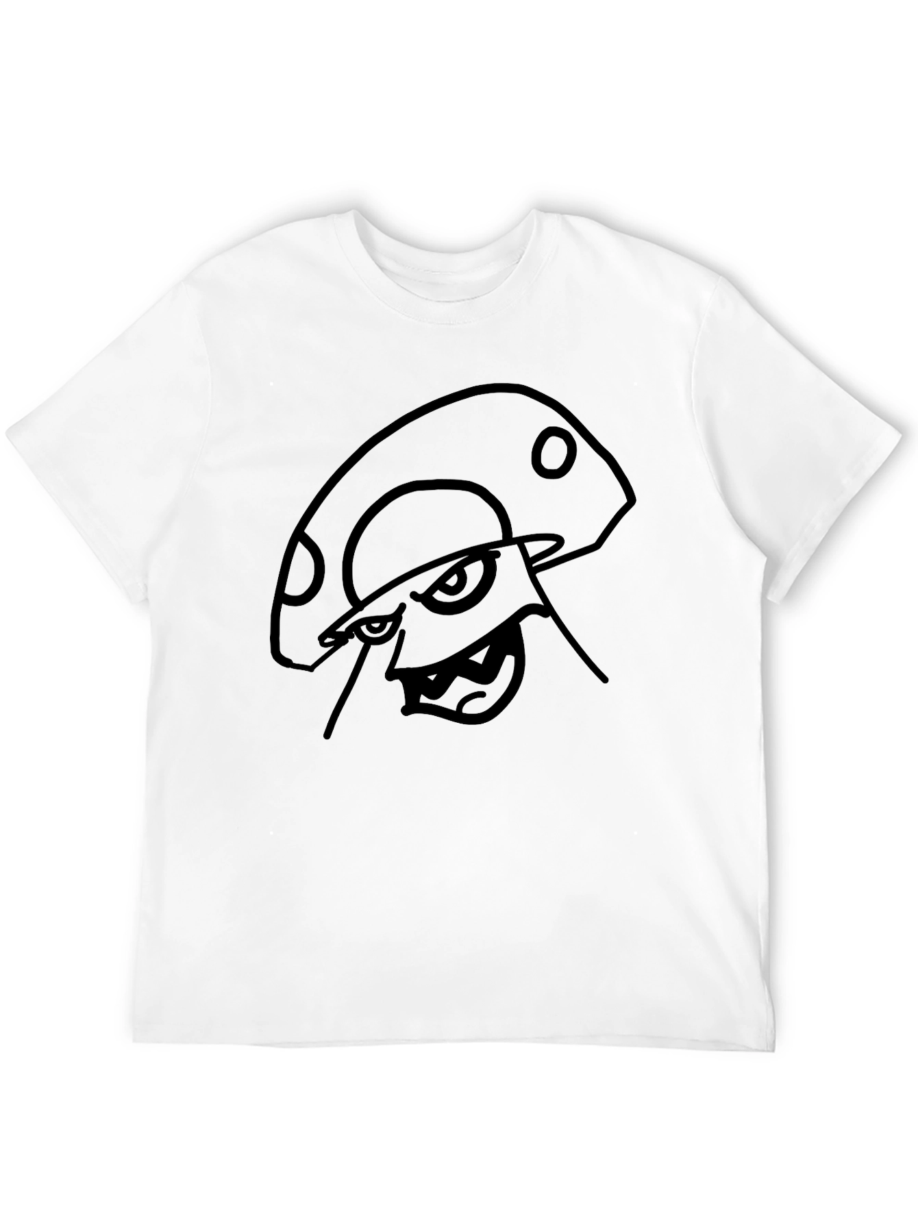 Mens Black T-Shirt with Mushroom Graphic