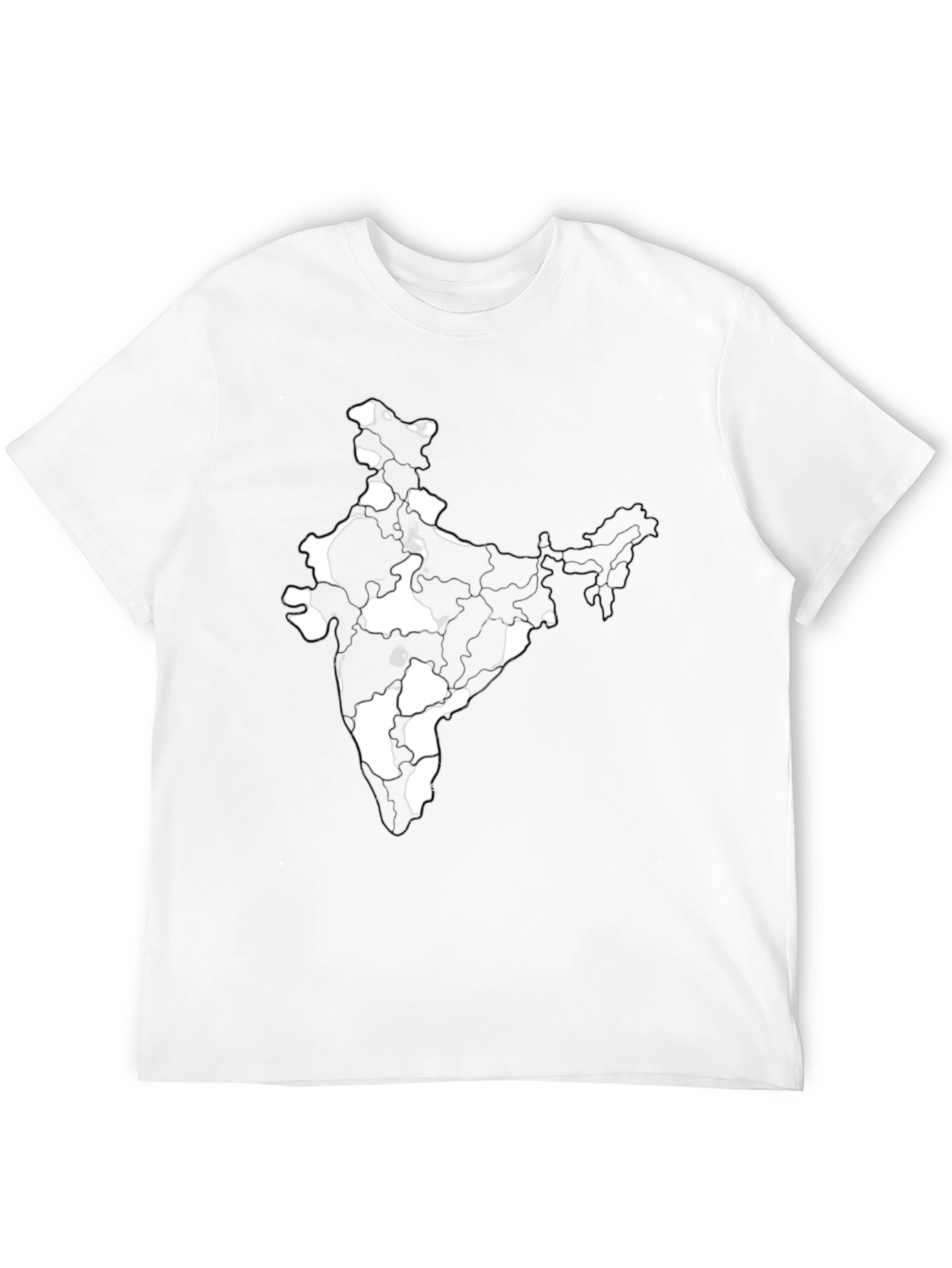 India Map Graphic Tee - Black Cotton T-Shirt