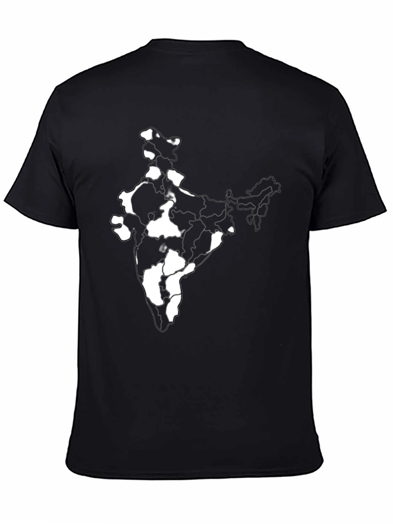 India Map Graphic Tee - Black Cotton T-Shirt