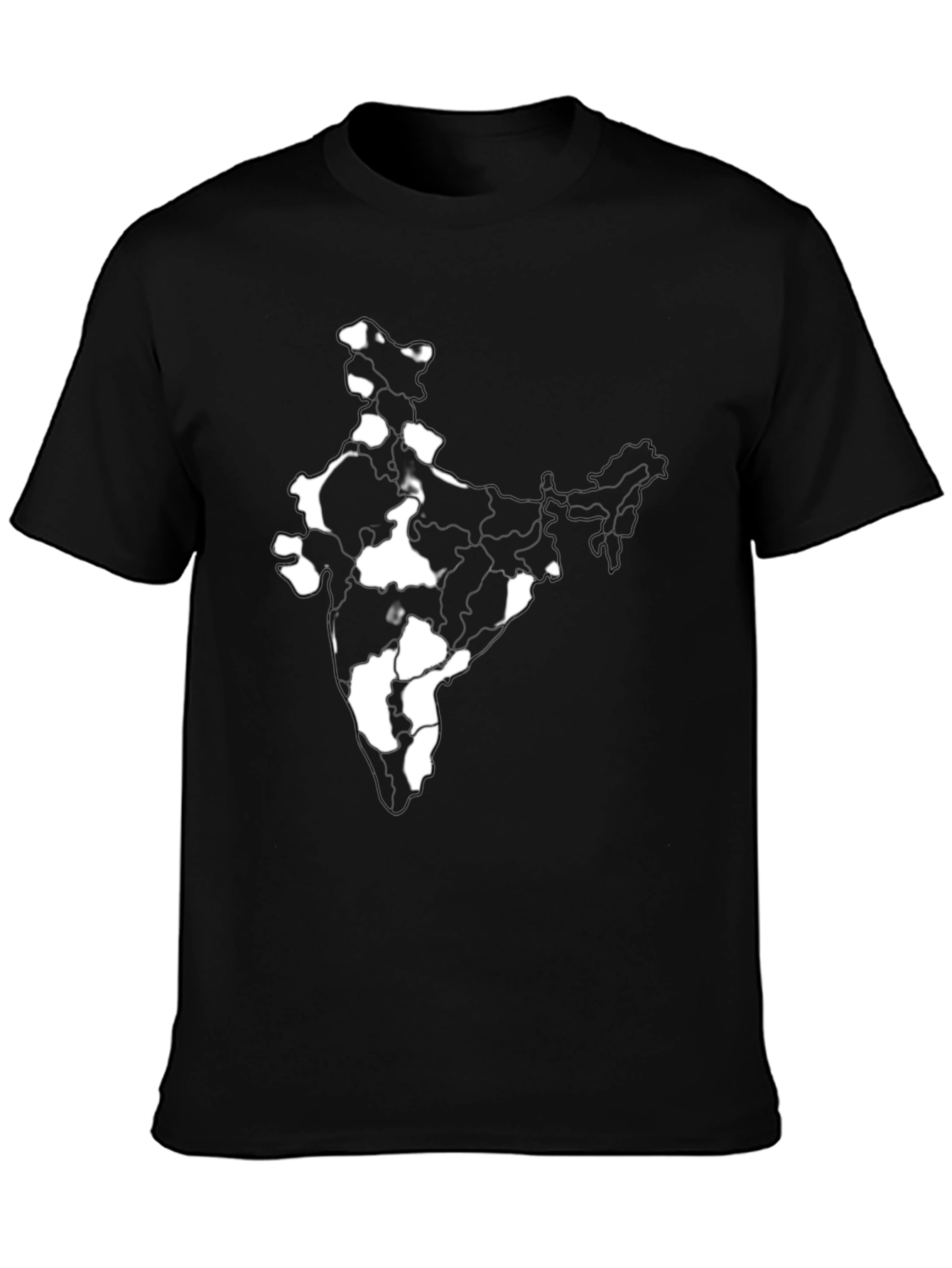 India Map Graphic Tee - Black Cotton T-Shirt