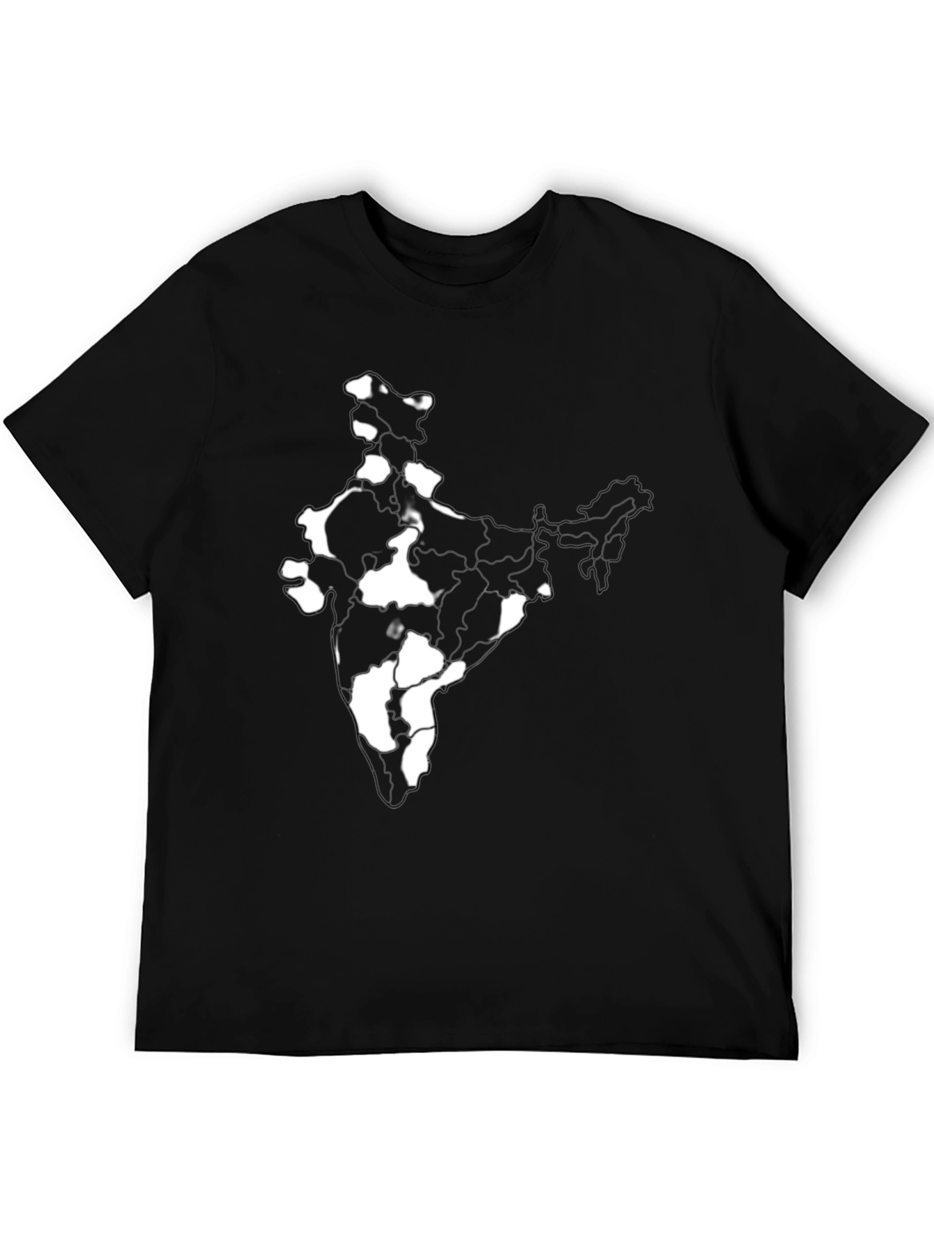 India Map Graphic Tee - Black Cotton T-Shirt