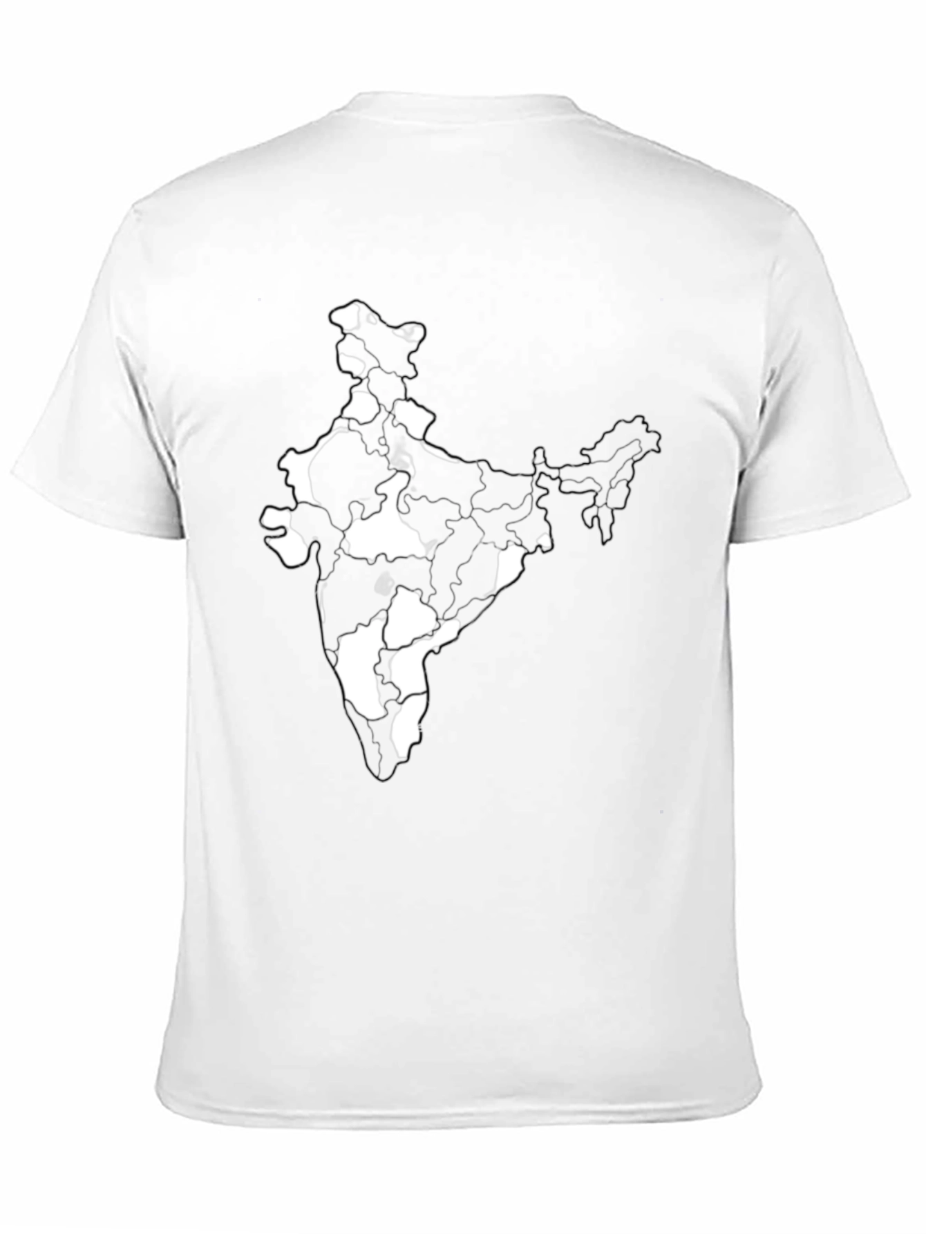 India Map Graphic Tee - Black Cotton T-Shirt