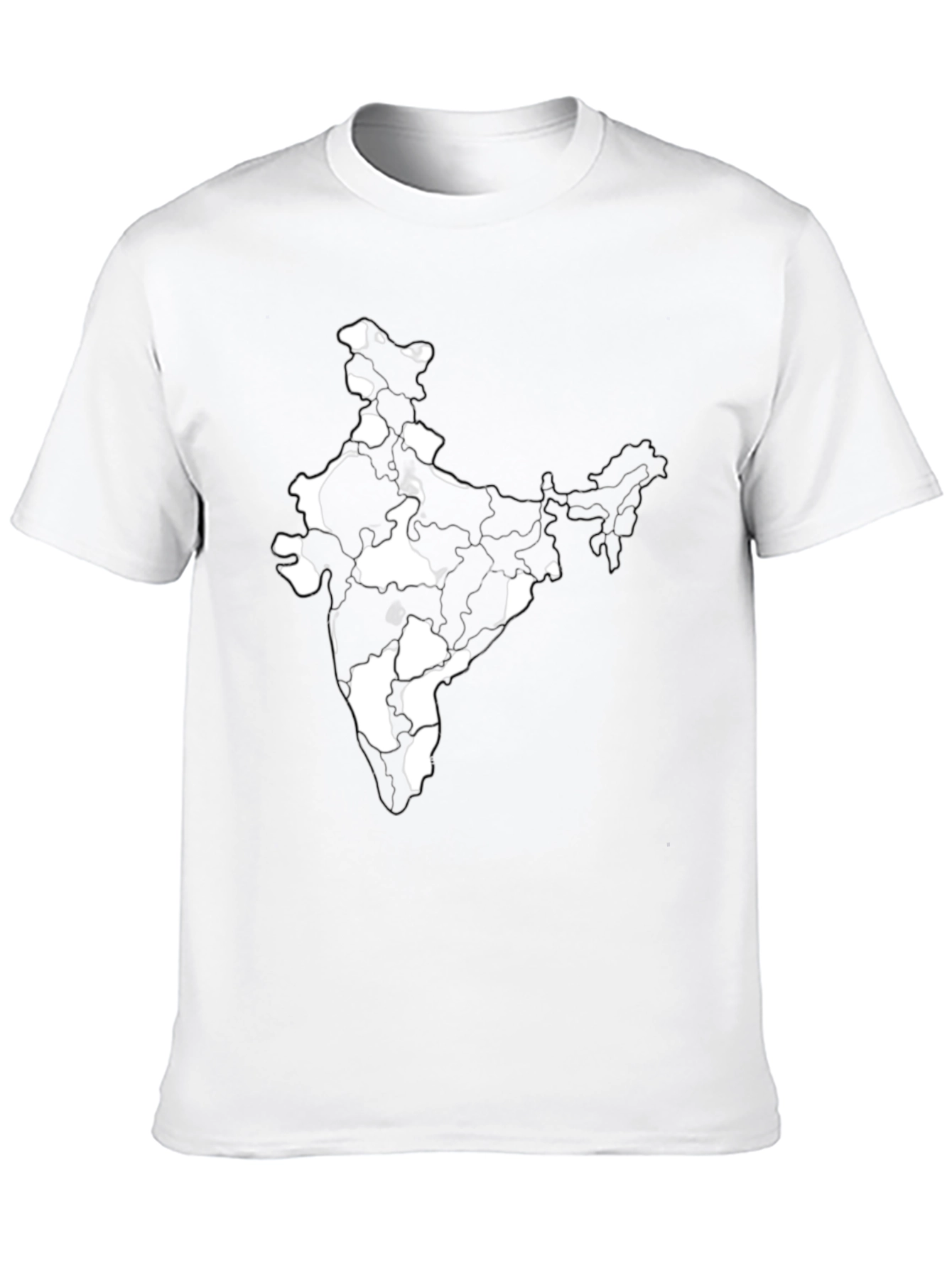 India Map Graphic Tee - Black Cotton T-Shirt