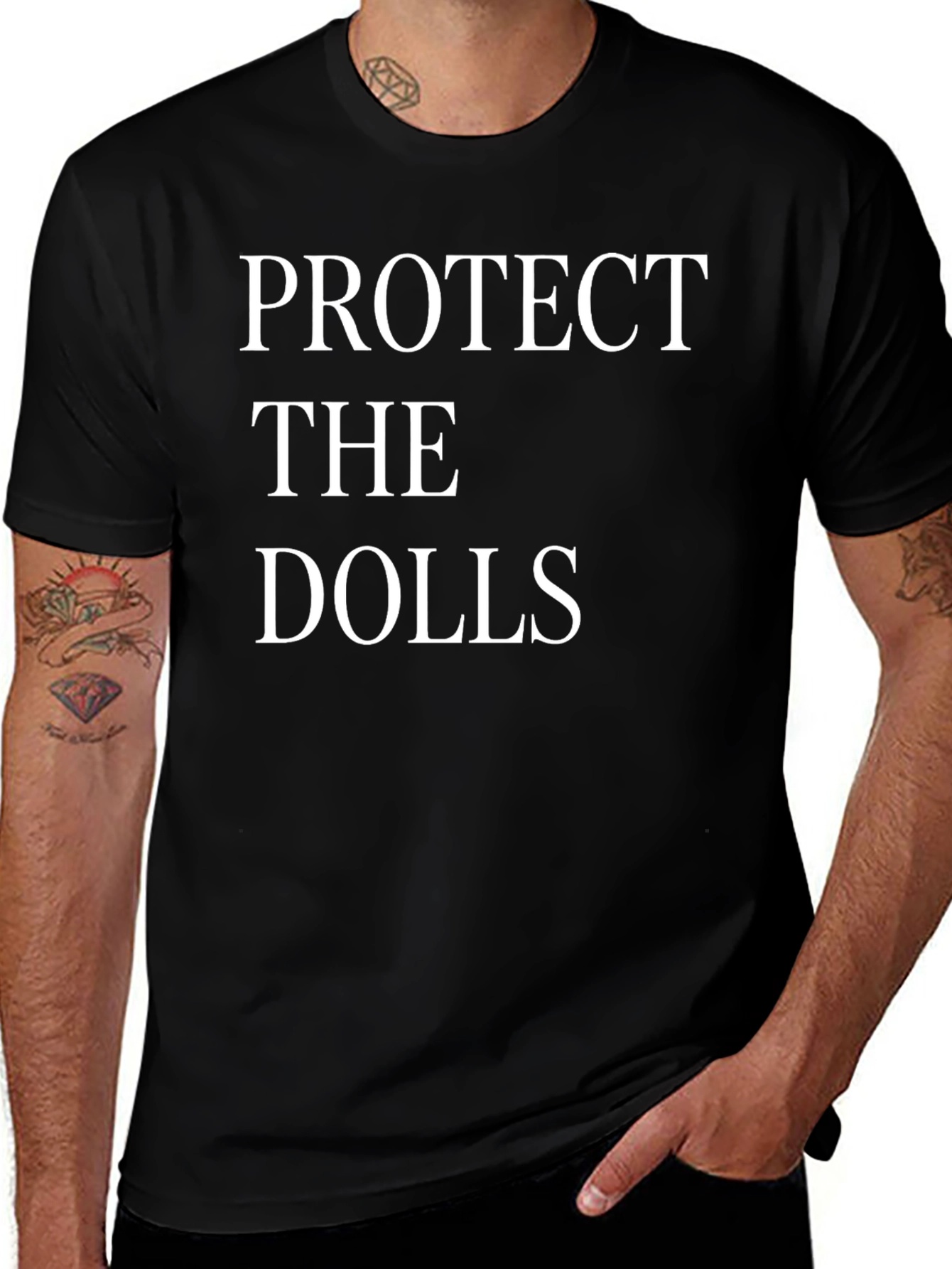 Protect the Dolls Graphic Tee - Black Cotton