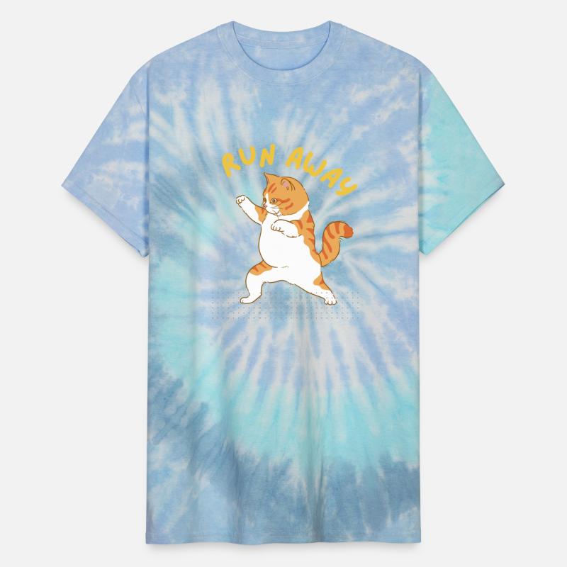 RUN AWAY BROWN AND WHITE CAT
