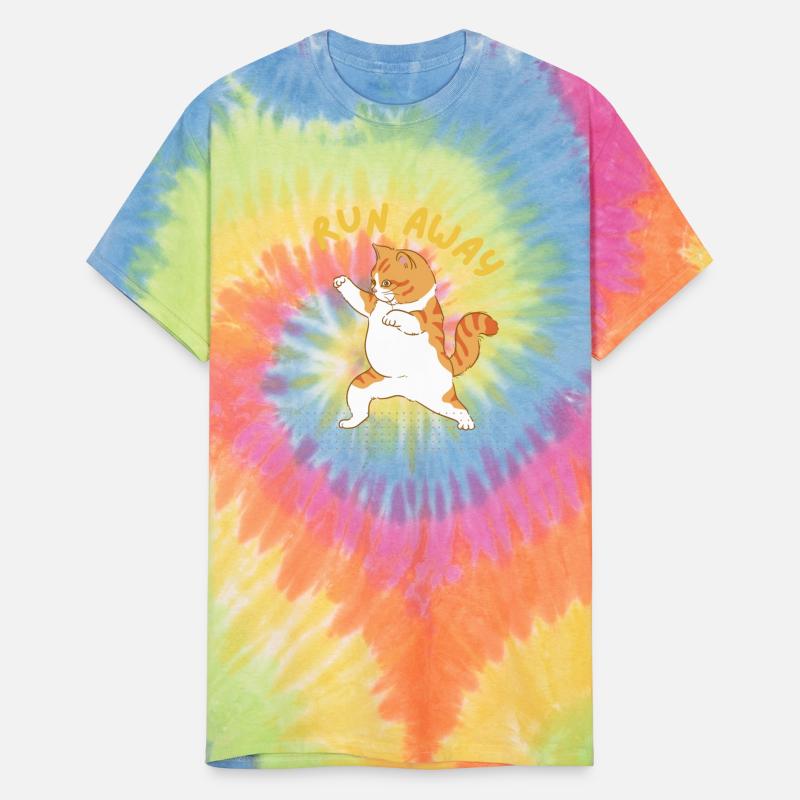 RUN AWAY BROWN AND WHITE CAT