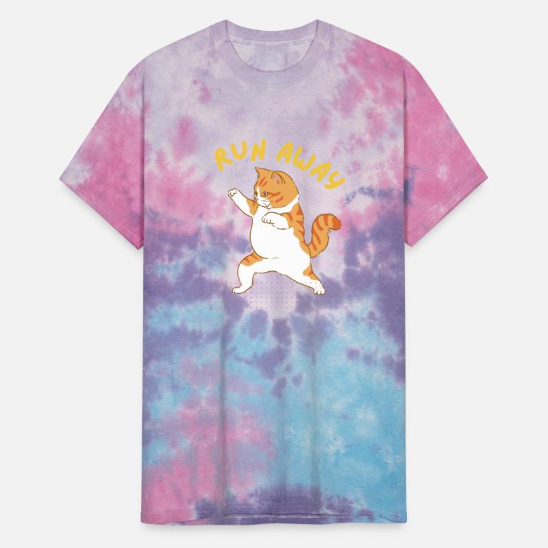RUN AWAY BROWN AND WHITE CAT