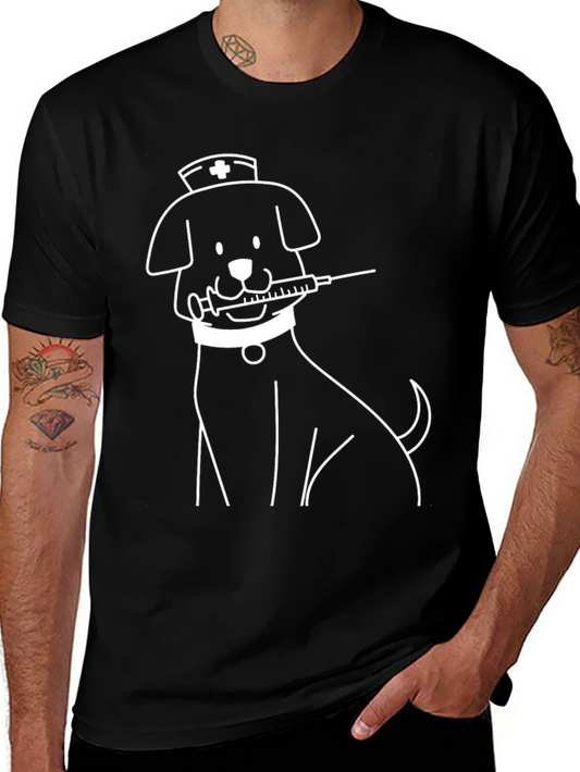 Nurse Dog T-Shirt - Cute Cartoon Graphic Tee
