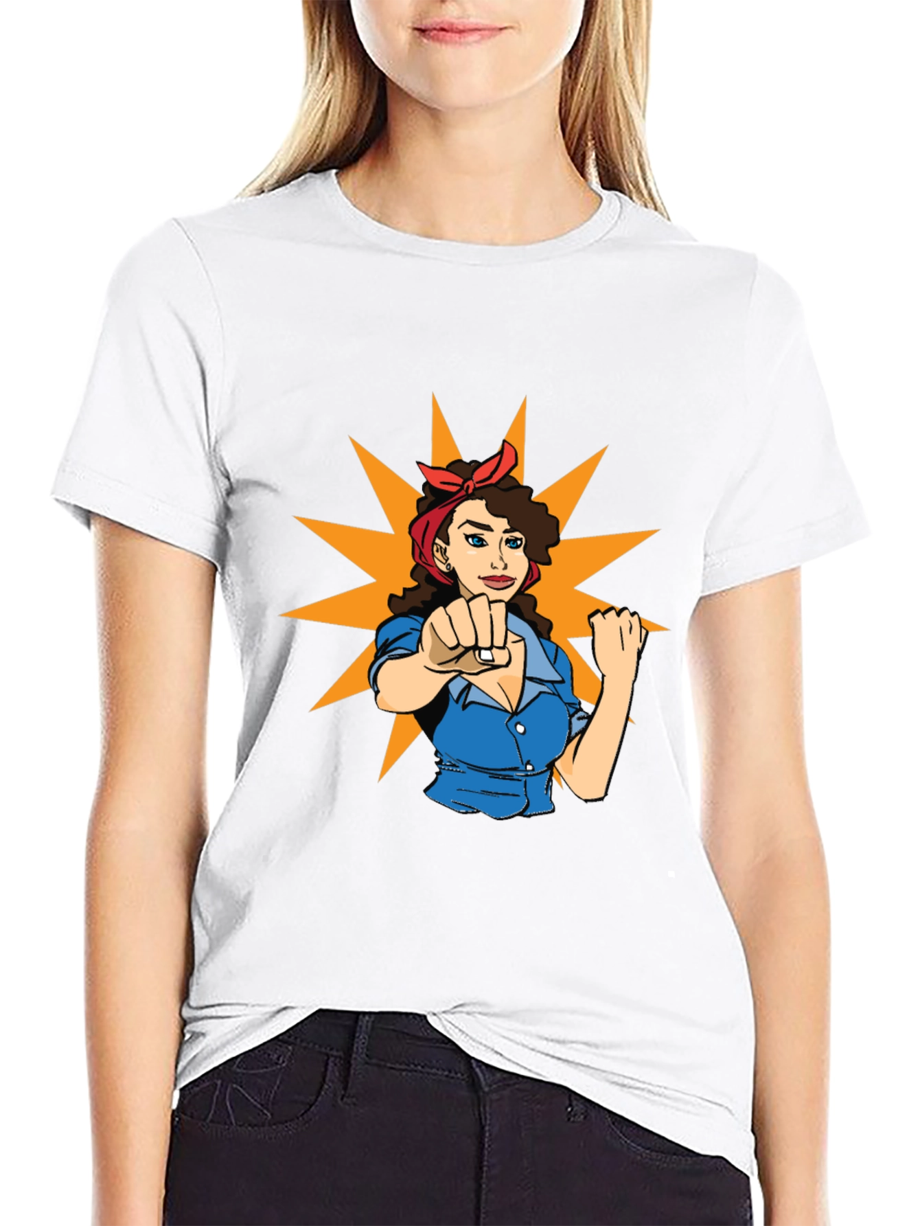 Rosie the Riveter Graphic T-Shirt - Black