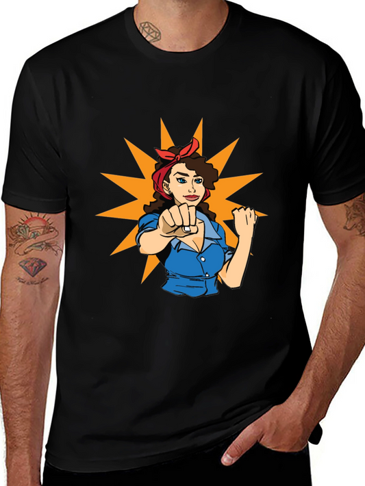 Rosie the Riveter Graphic T-Shirt - Black